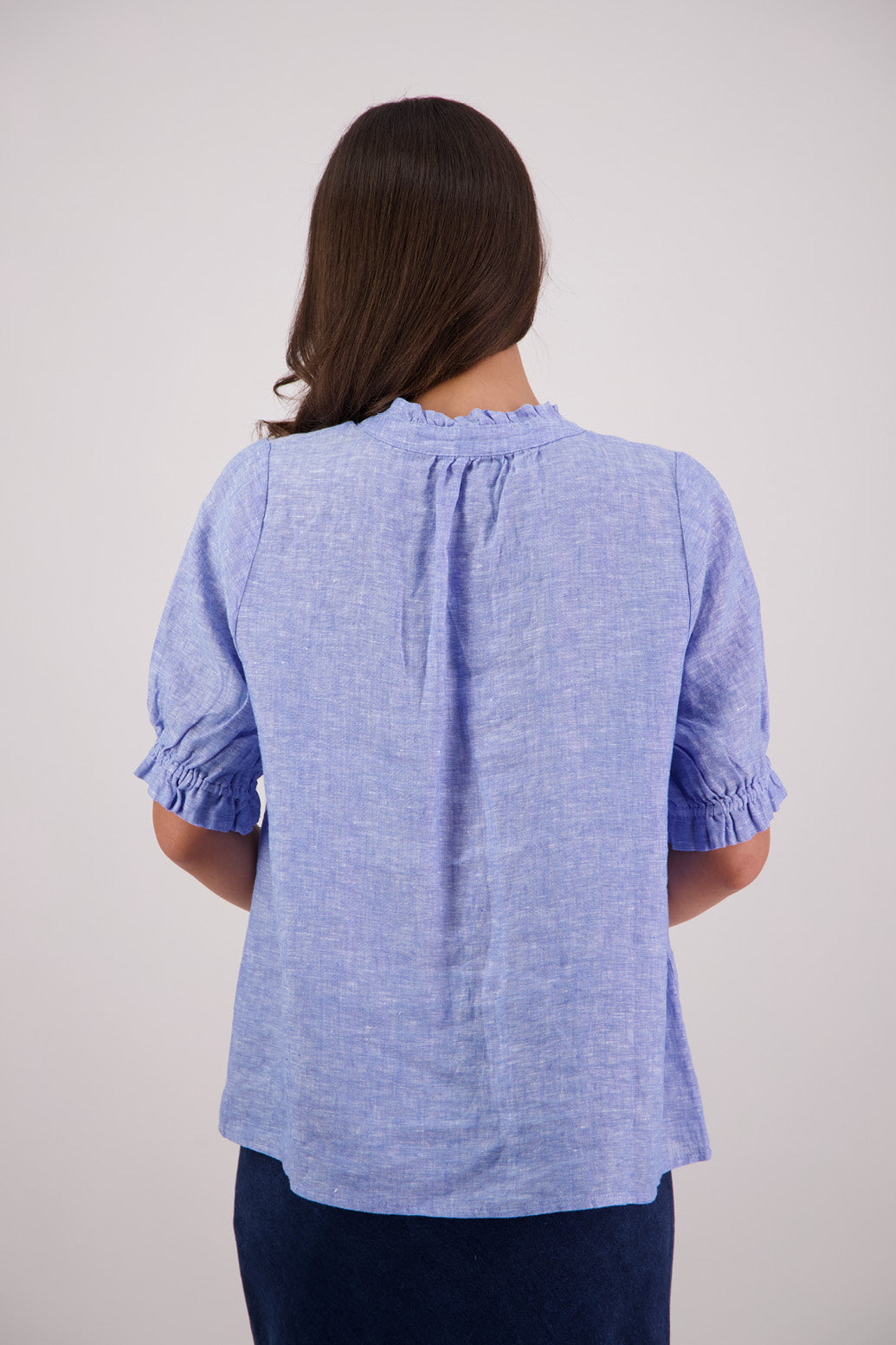 Back view Briarwood Tom Shirt in Sky Blue.