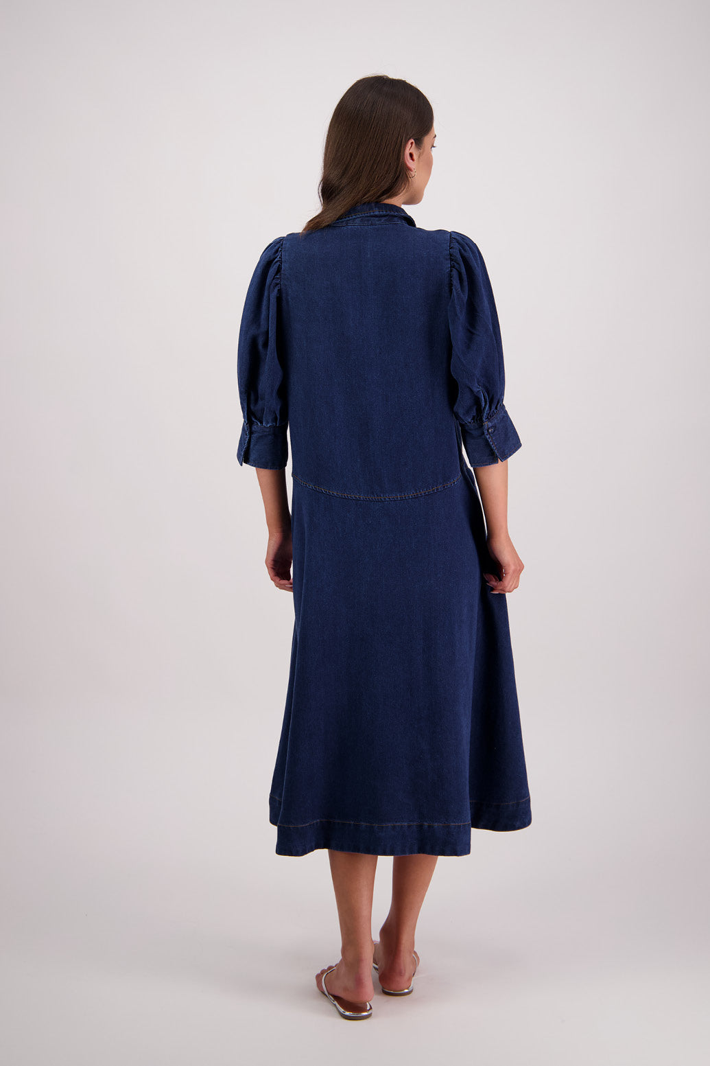 Back view Briarwood Tommy Tencel Denim Shirt Dress.