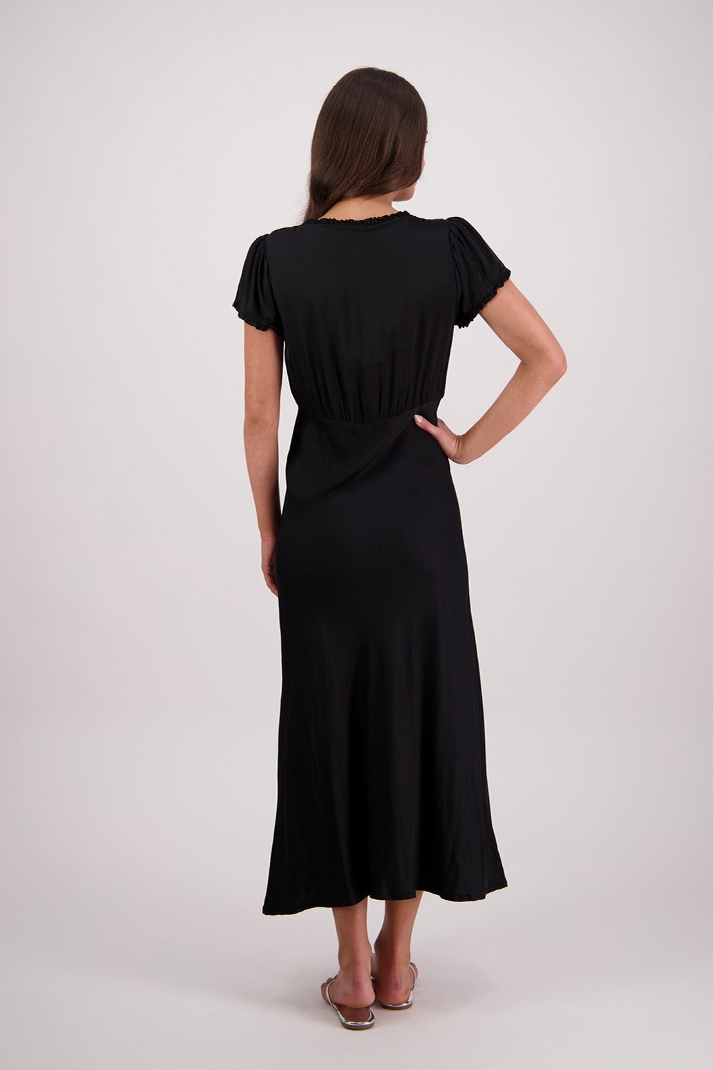 Back view Briarwood Tully Dress in Black.