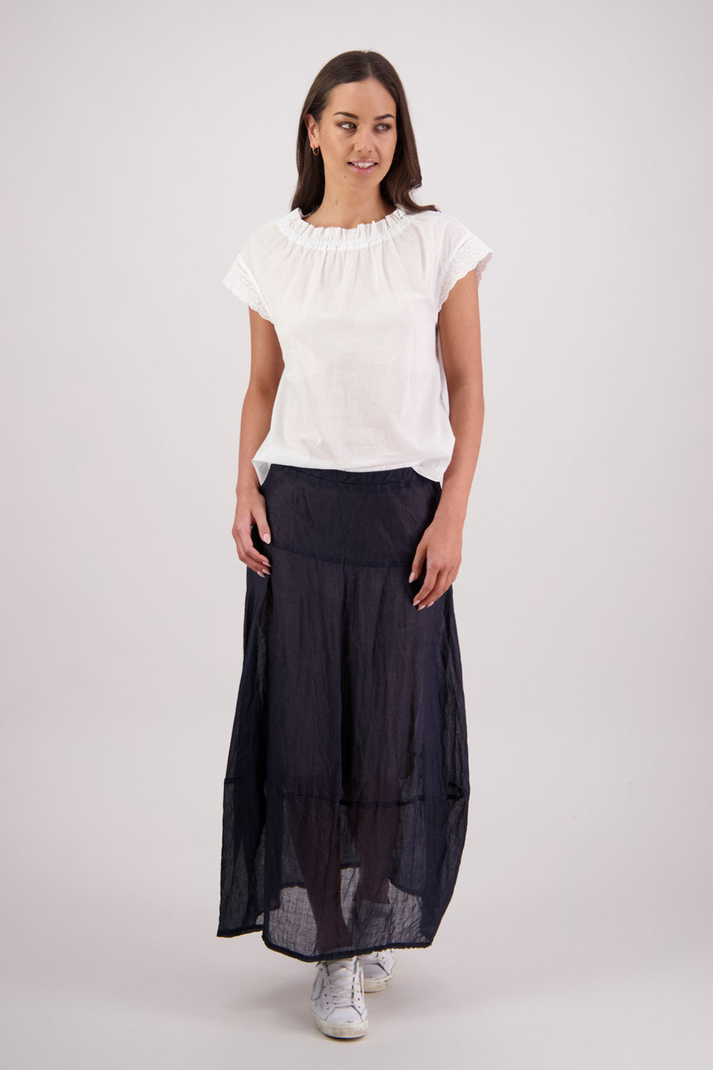 Briarwood Tutti Skirt in Ink, 100% Ramie.