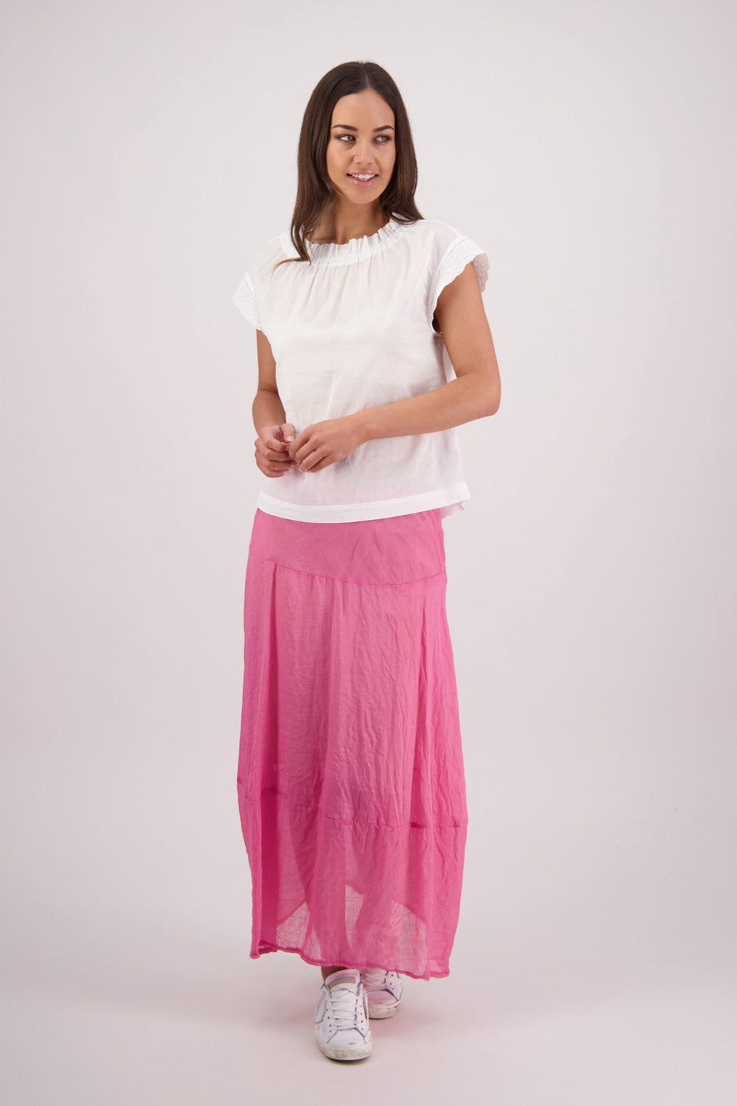 Briarwood Tutti Skirt in Pale Pink, 100% Ramie.