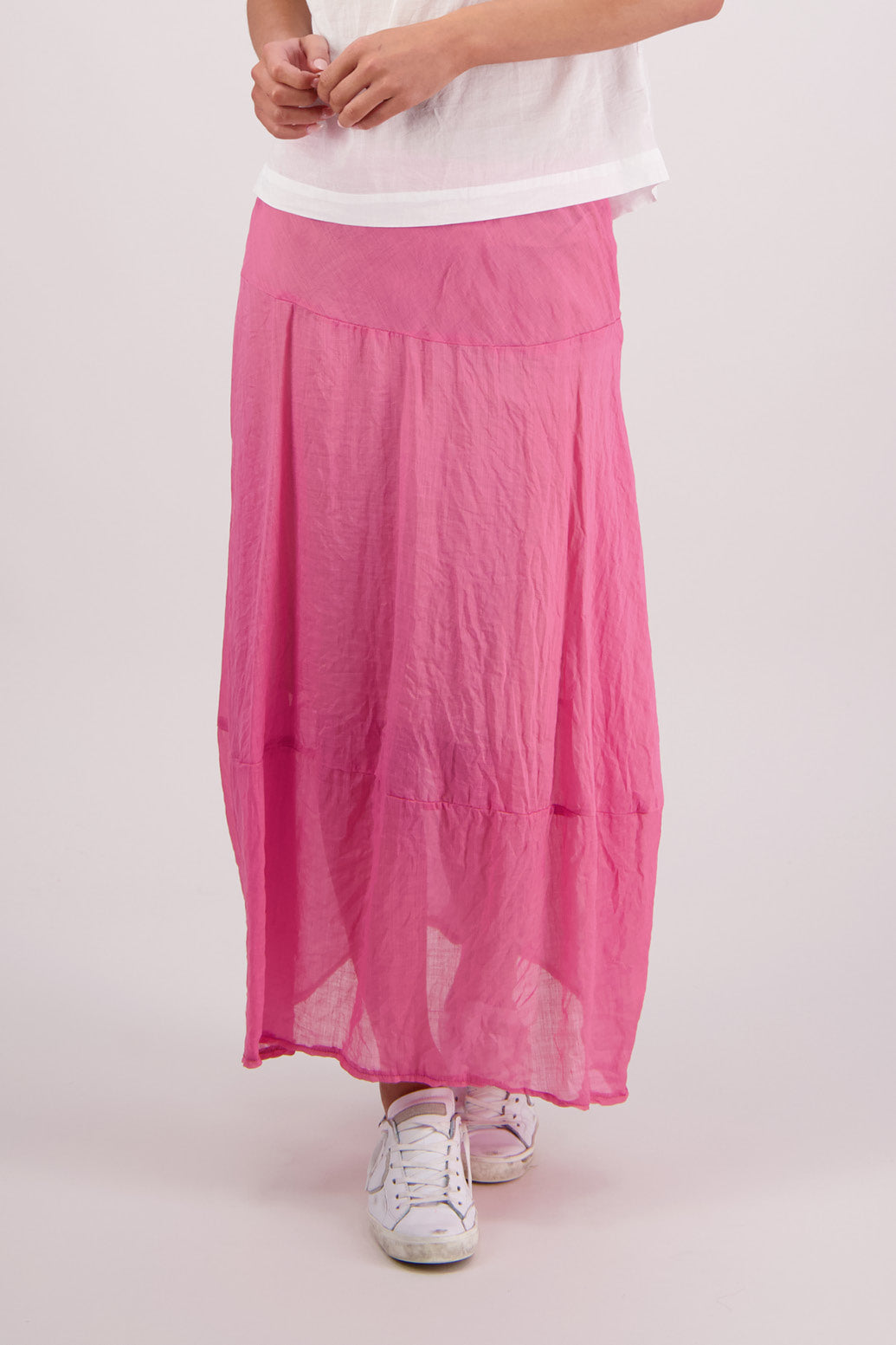 Closeup front view Briarwood Tutti Skirt in Pale Pink.