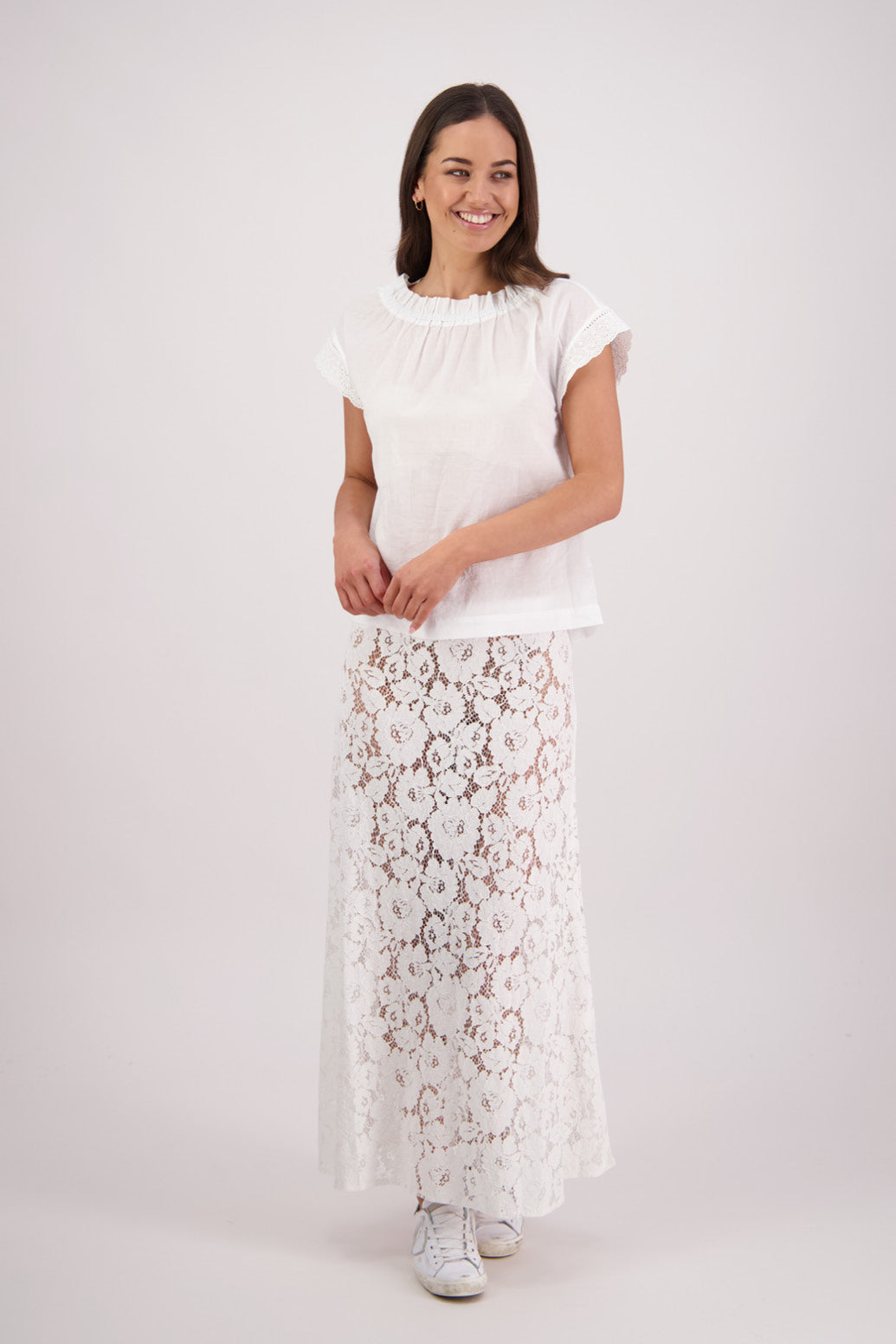 Briarwood Twinkle Lace Skirt in White.