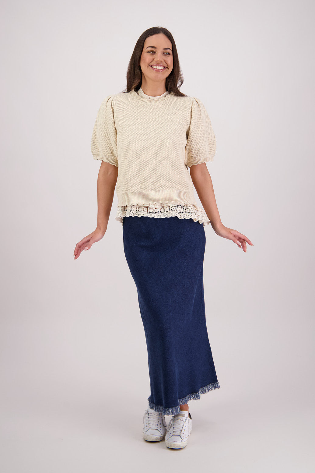 Trina Cream Lace Top