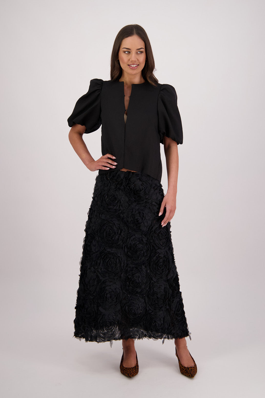 Tova Black Lace Skirt
