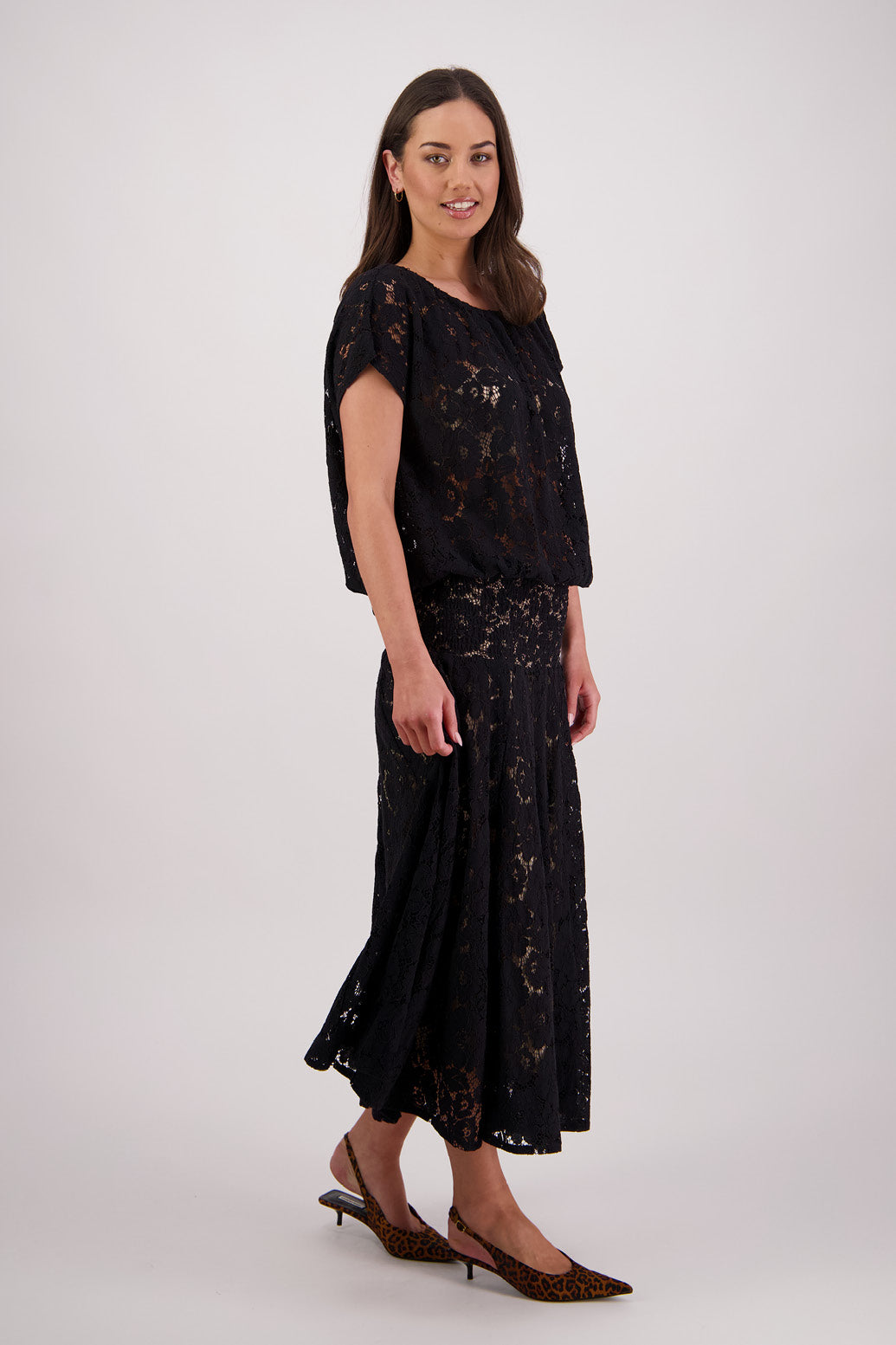 Sparkle Black Lace Skirt