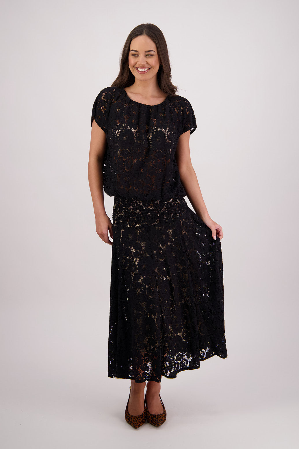 Sparkle Black Lace Skirt