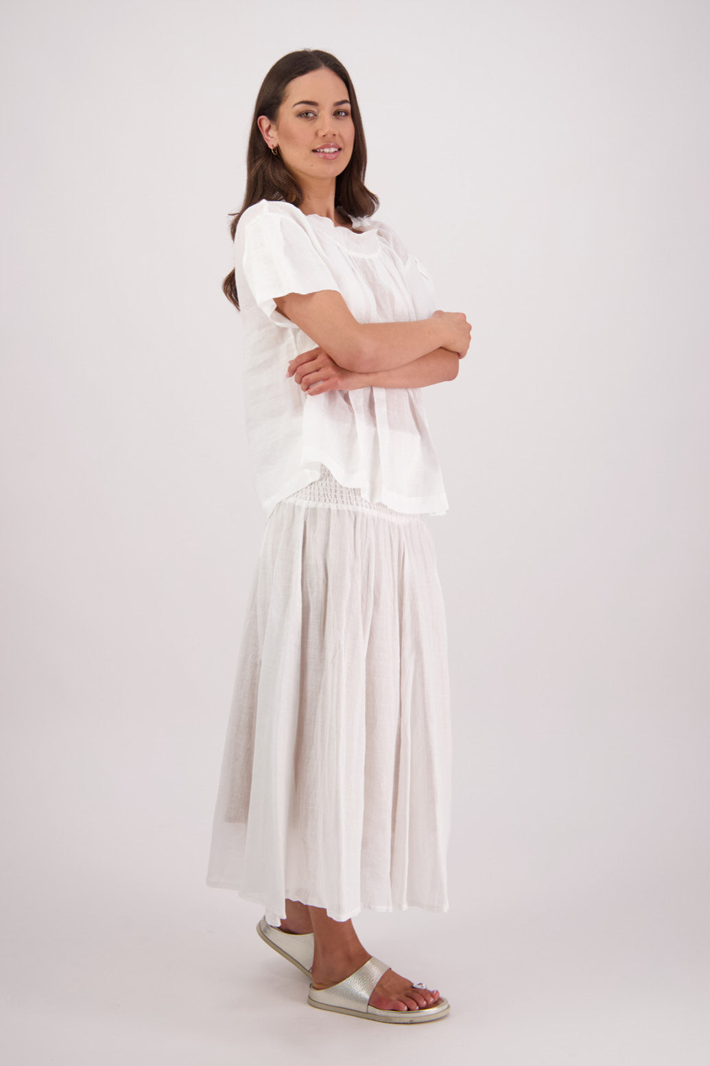 Toi White Ramie Top