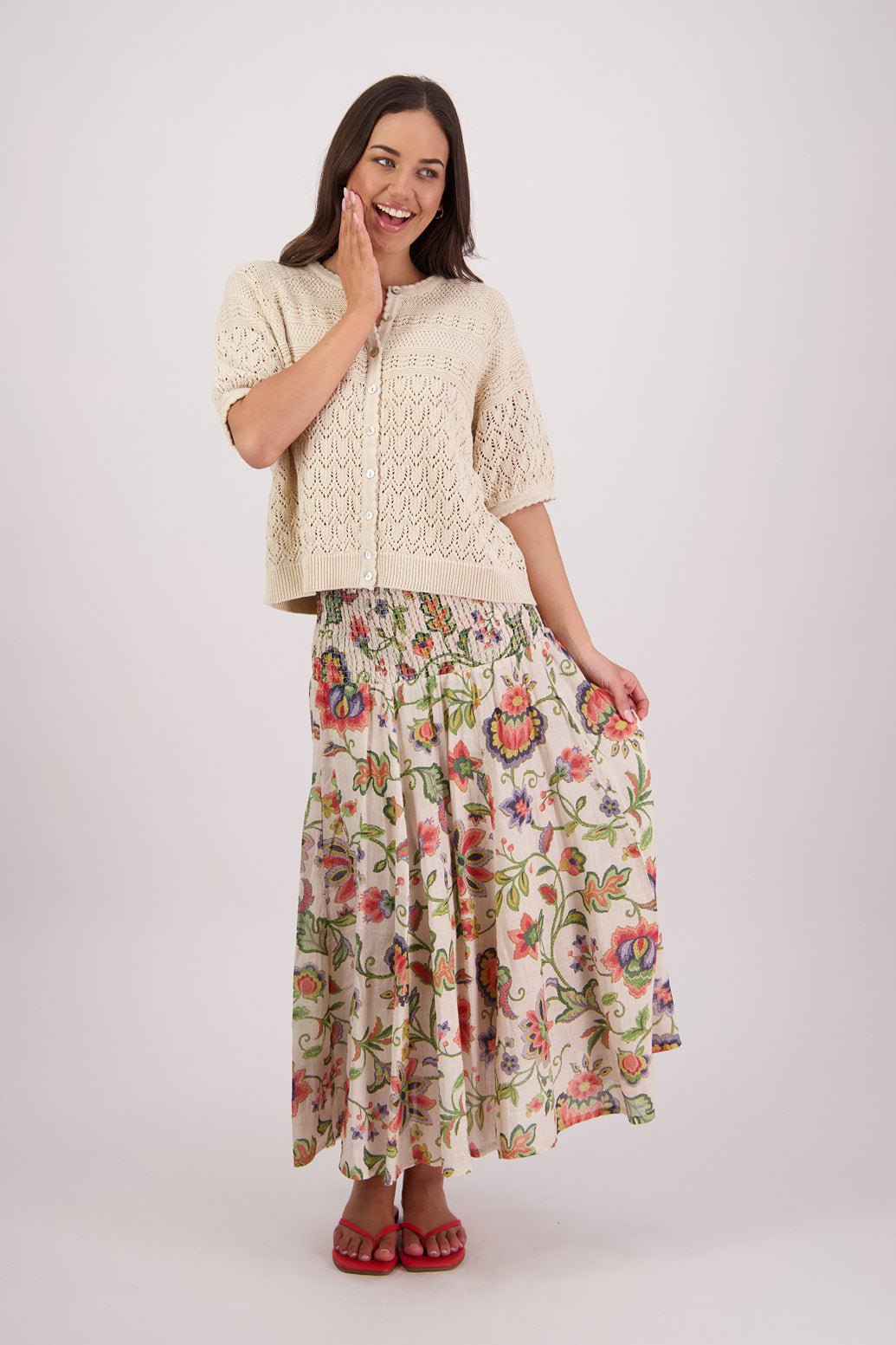Theresa Natural Knit Cardigan