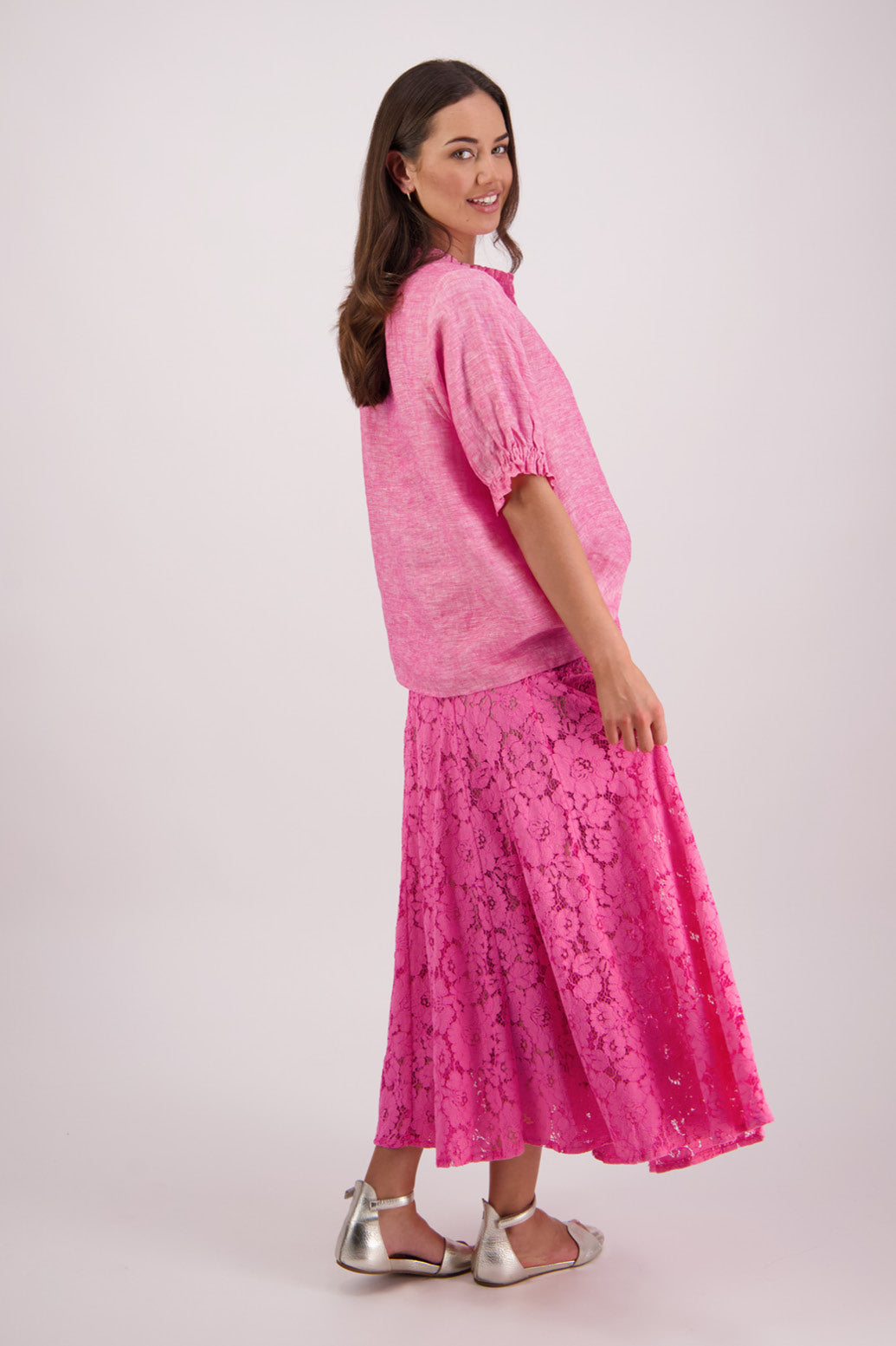 Sparkle Pink Lace Skirt