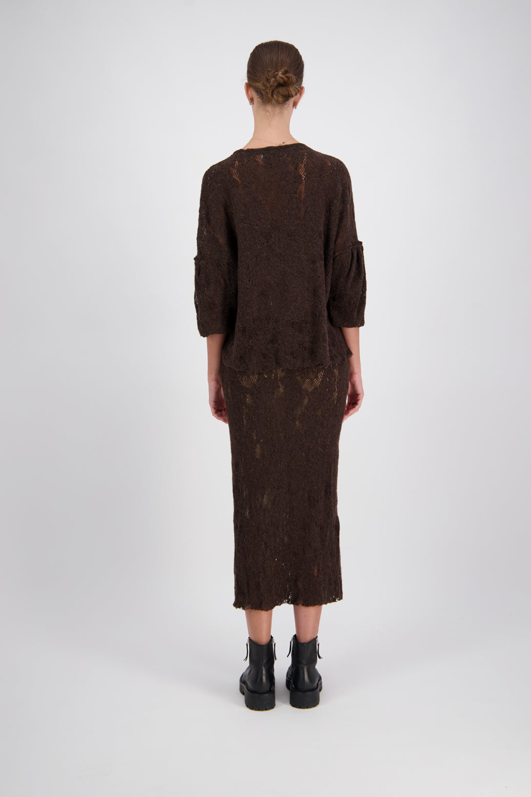 Meena Brown Wool Skirt