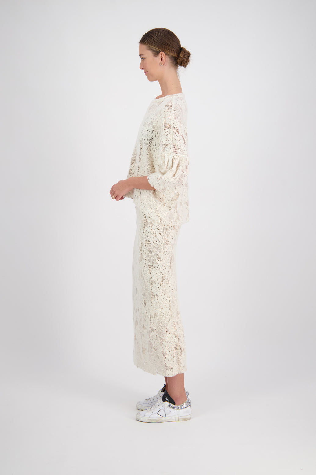 Meena Ivory Wool Skirt