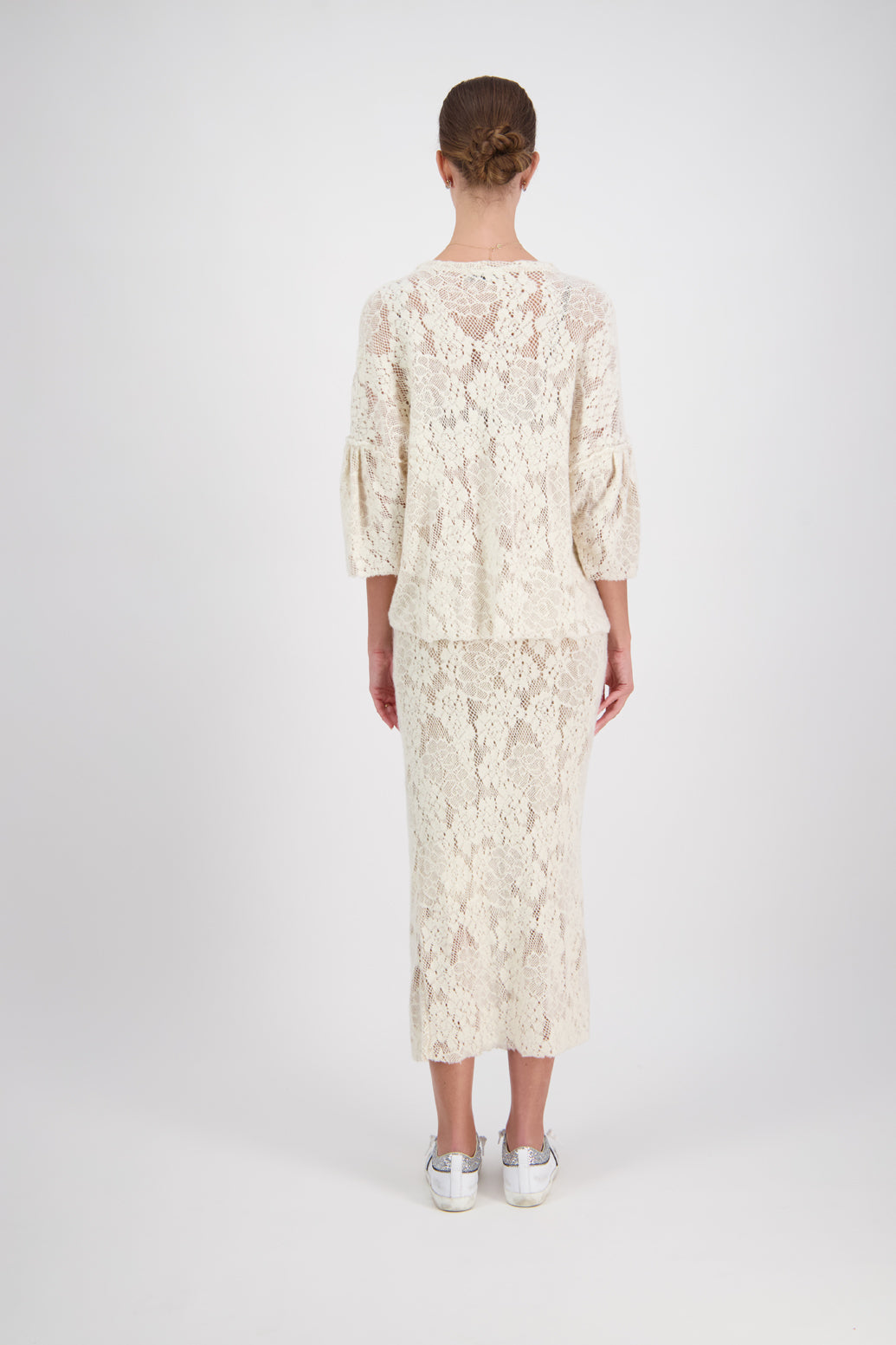 Meena Ivory Wool Skirt