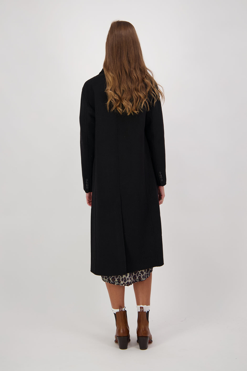 Cadence Wool Longline Coat - Black