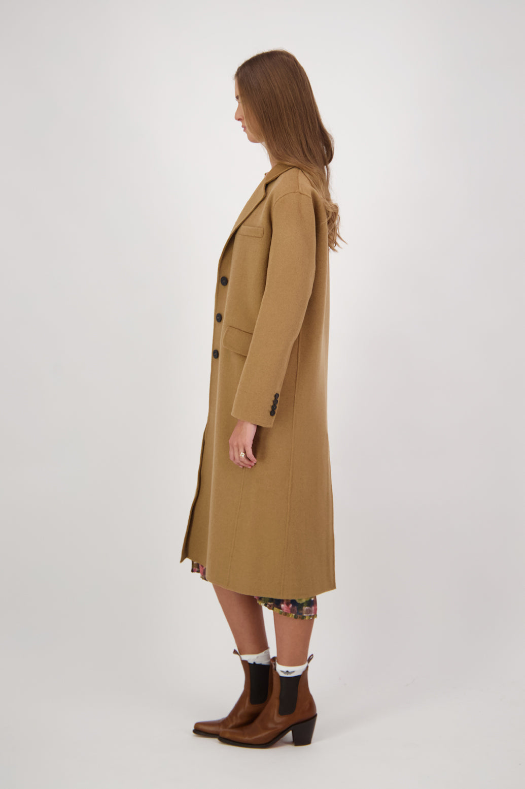 Cadence Wool Longline Coat - Tan