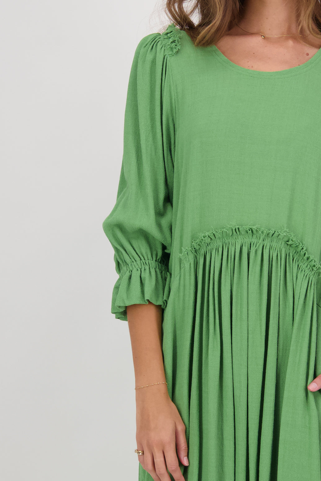 Capri Wool Blend Dress - Green