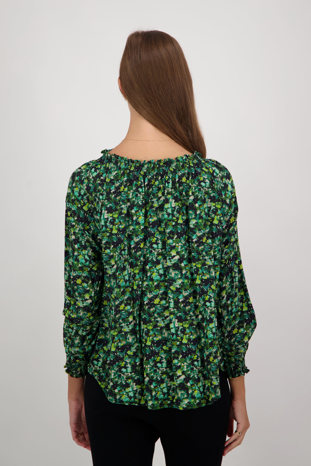 Carolina Green Floral Long Sleeve Top