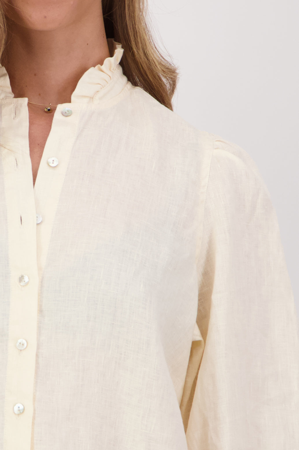 Cassie Linen Long Sleeve Shirt - Ivory