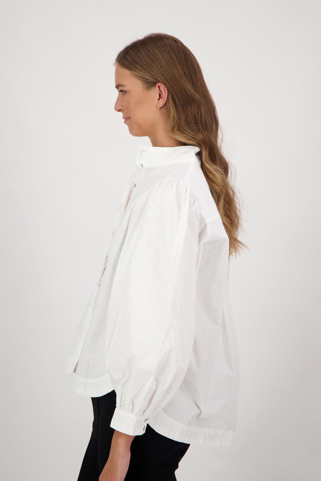 Catherine Cotton Long Sleeve Shirt - White