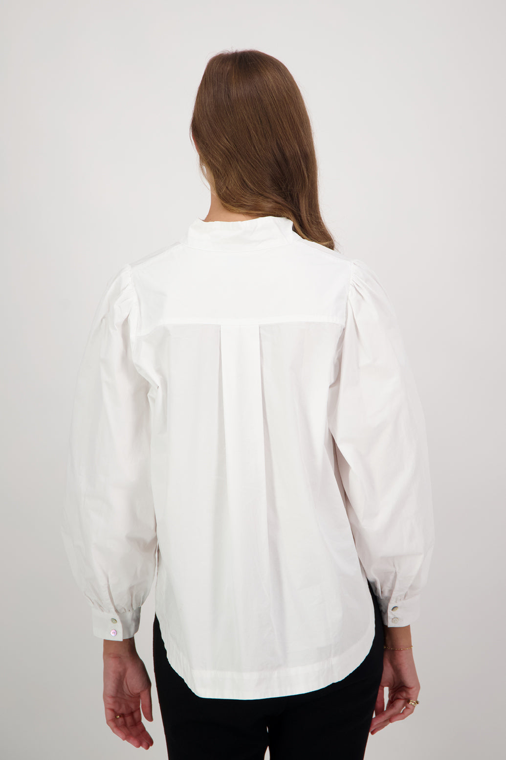 Catherine Cotton Long Sleeve Shirt - White
