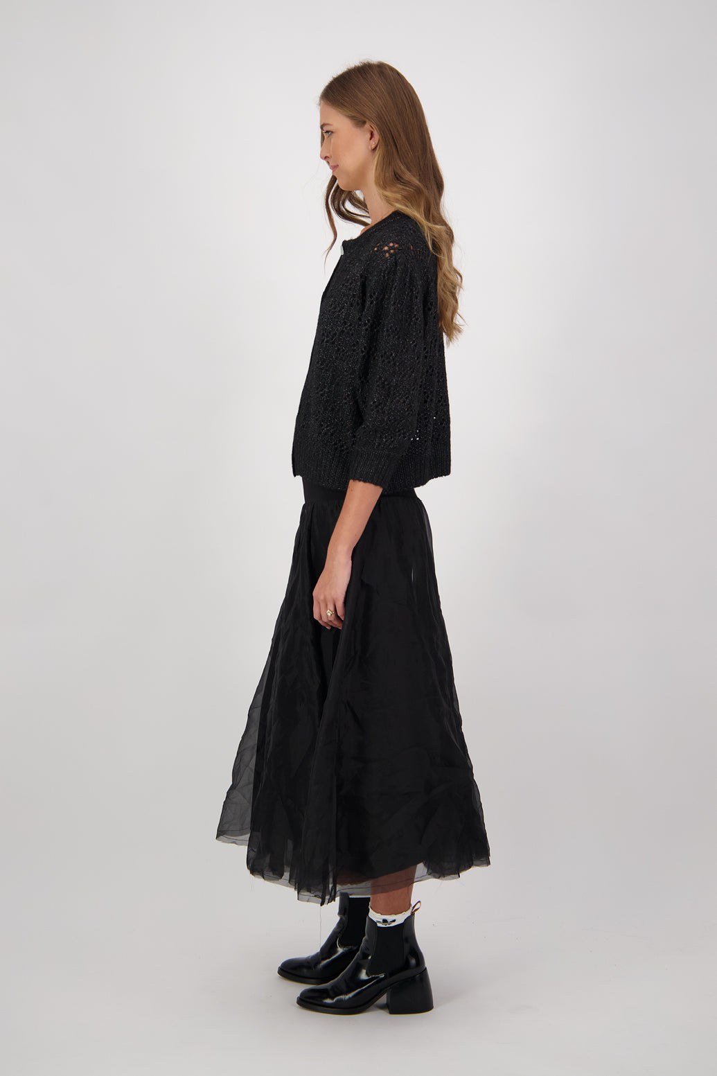 Chanel 100% Silk Skirt - Black