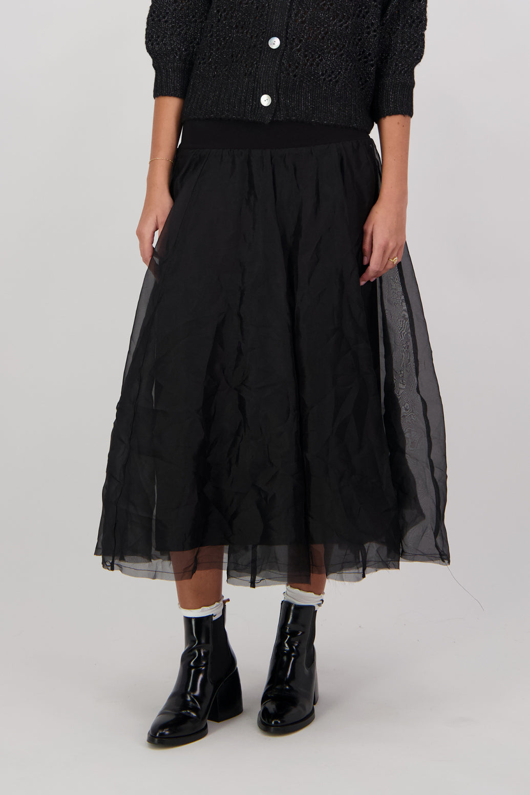 Chanel 100% Silk Skirt - Black