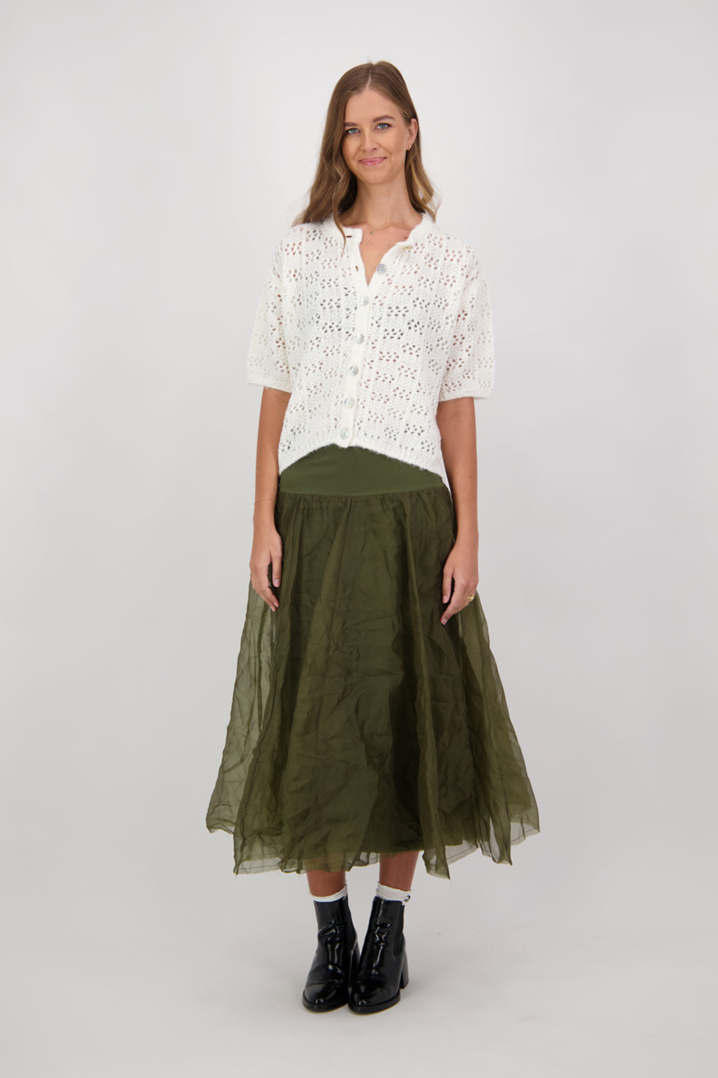 Chanel 100% Silk Skirt - Khaki