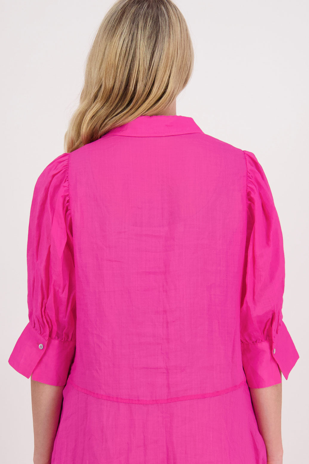 CHRISTINE FUCHSIA RAMIE SHIRT DRESS