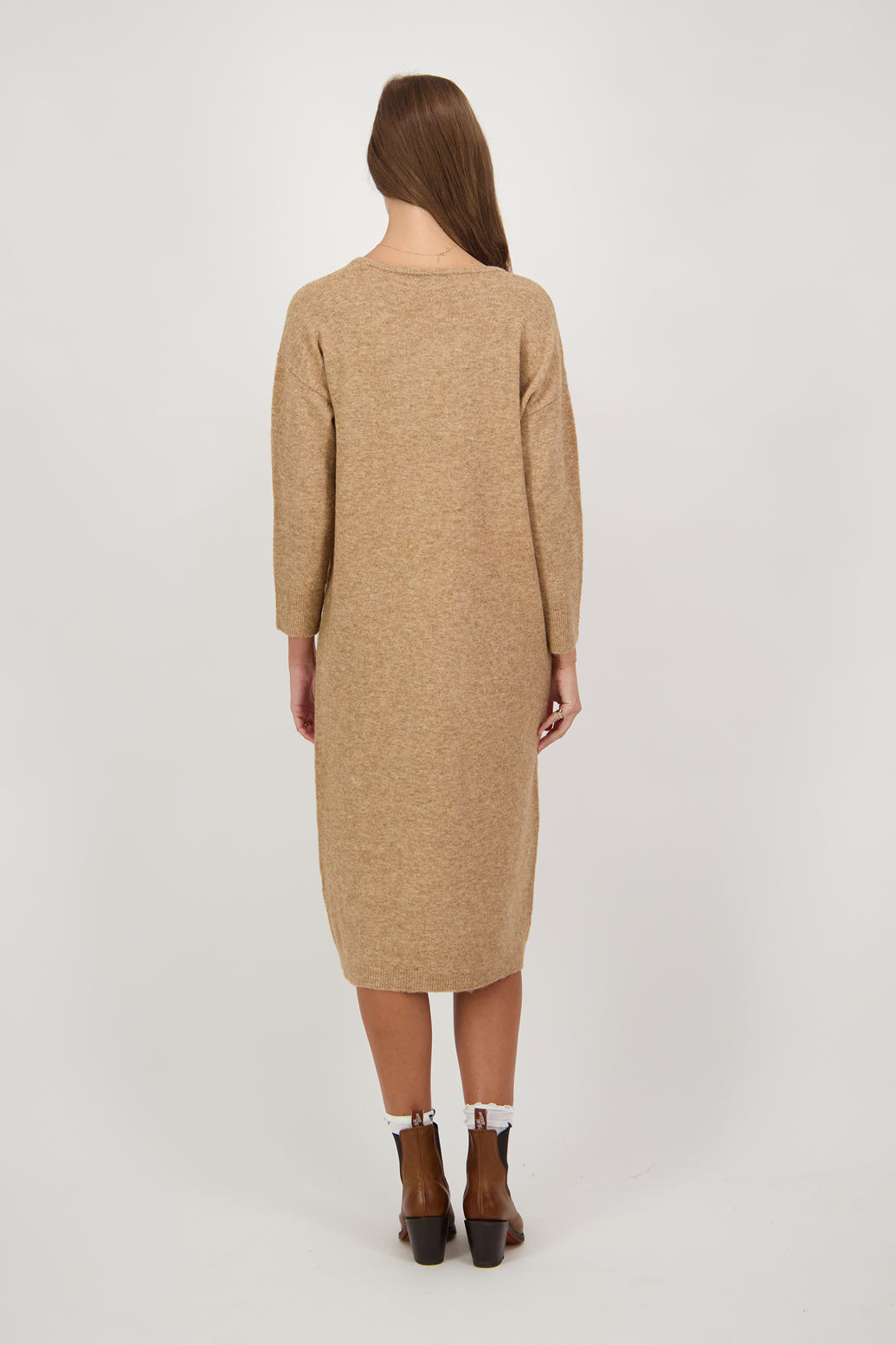 Delta Camel Wool Blend Knit Dress