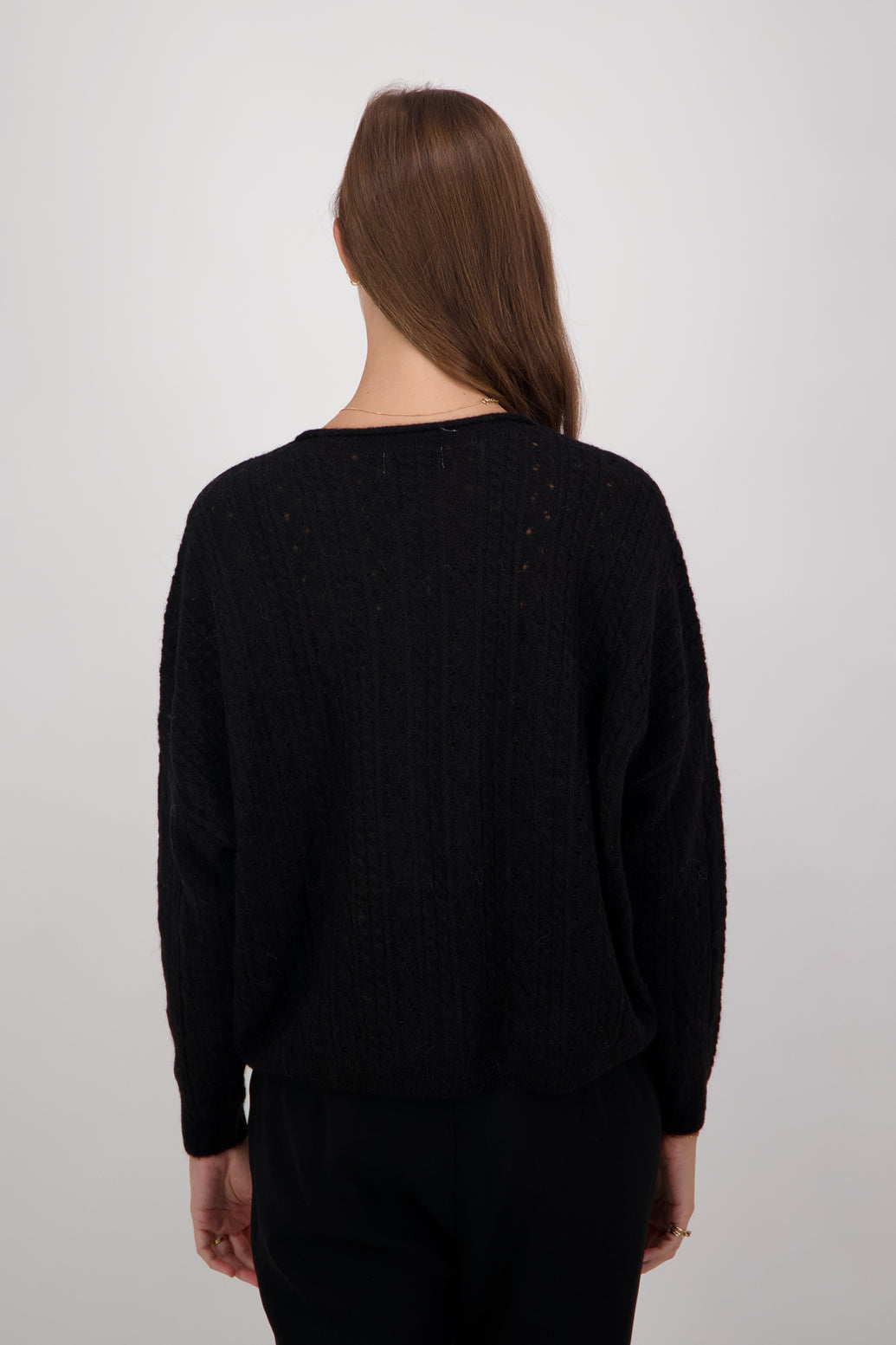 Dixie Black Alpaca/Wool Blend Sweater