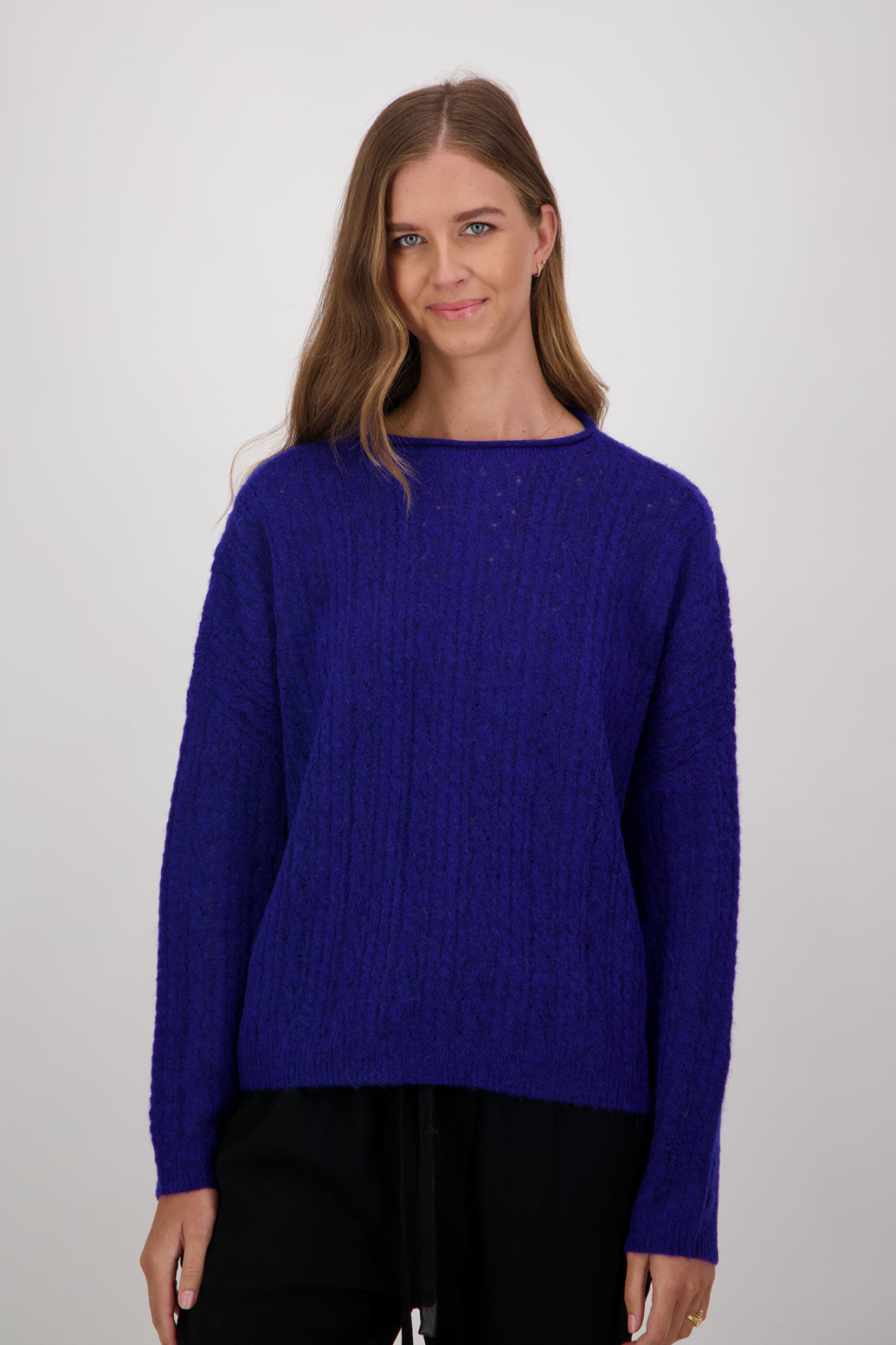 Dixie Navy Alpaca/Wool Blend Sweater
