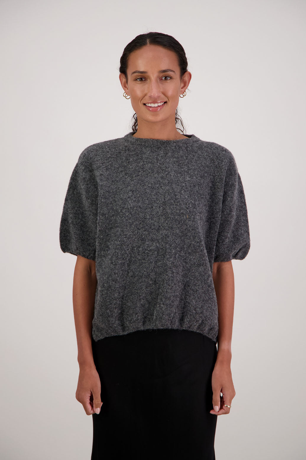 Faith Charcoal Knit Top