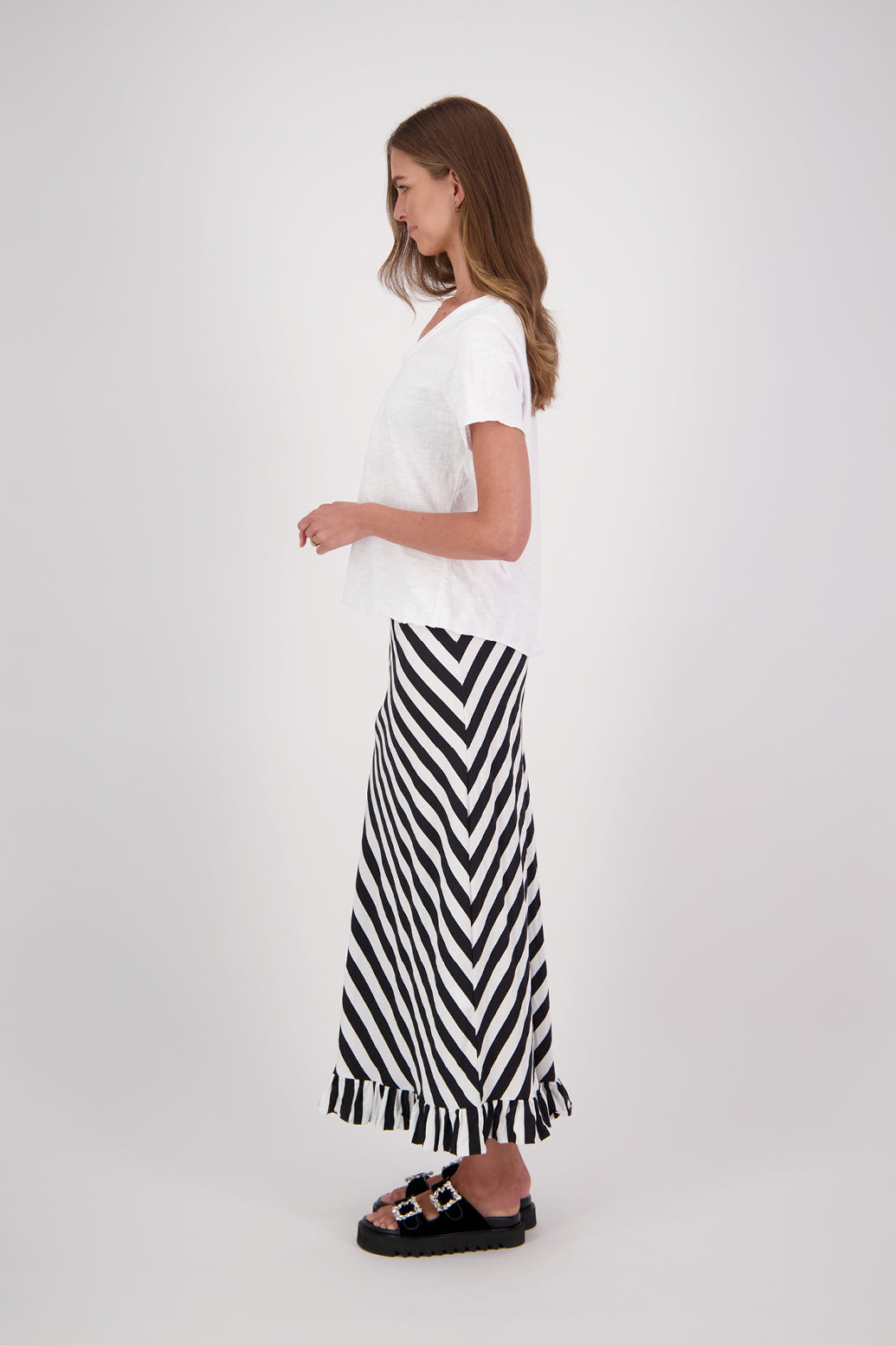 Black and white 2025 striped skirt nz