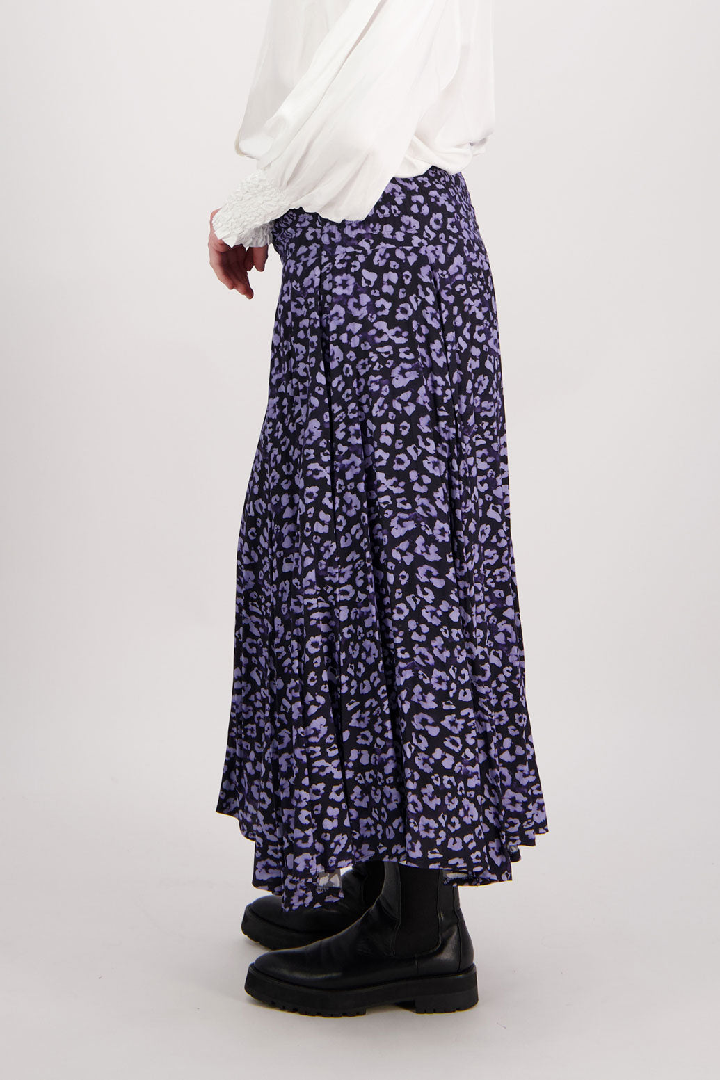 Blue Animal Briarwood maxi skirt with shirred waist. Hawthorn