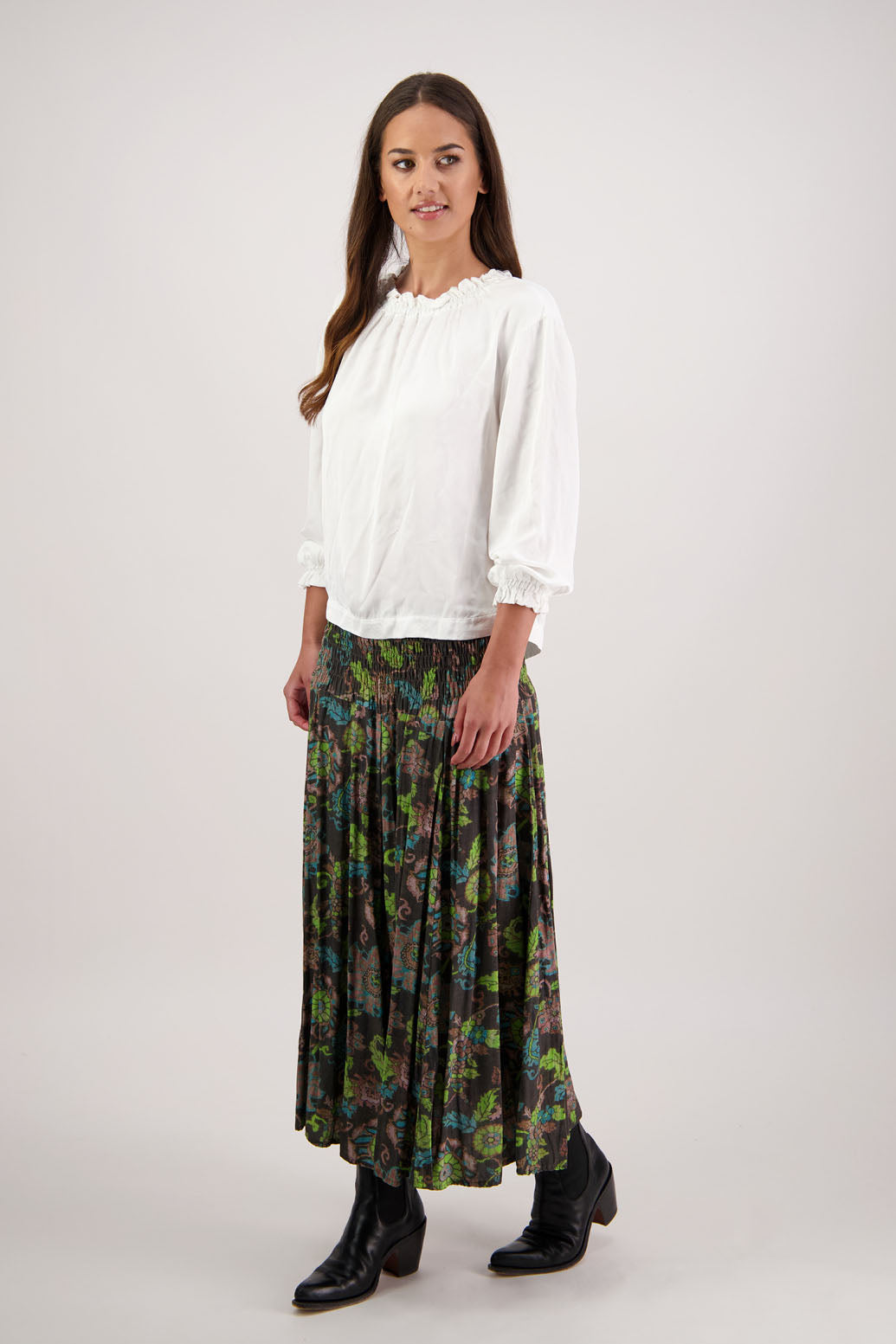 Hawthorn Brown Floral Skirt