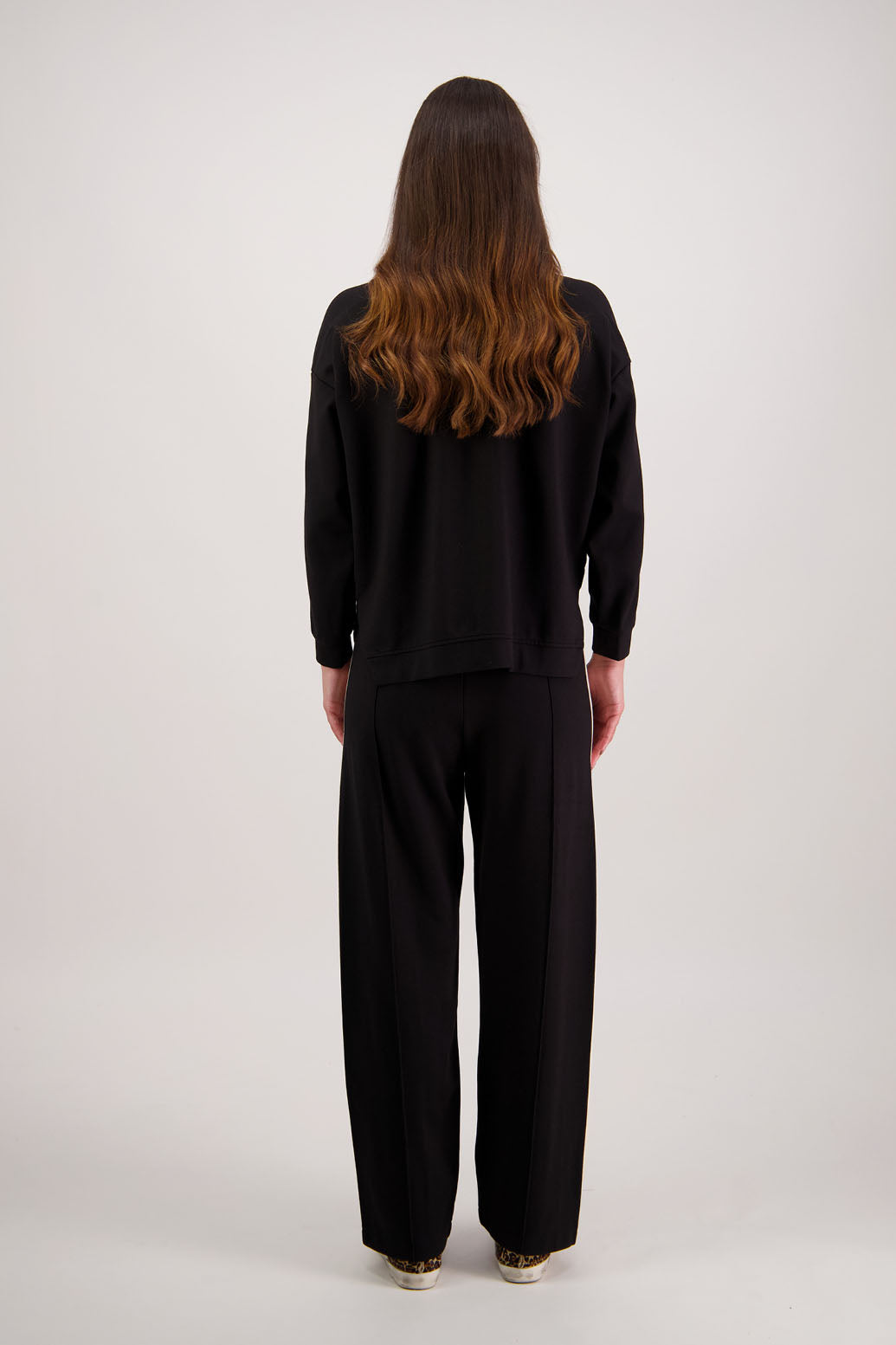 BESTSELLER. Hector pant in Black by Briarwood NZ. Ponte pant with elasticated waist with draw cord, pin tuck front & back, pockets and contrast side stripe