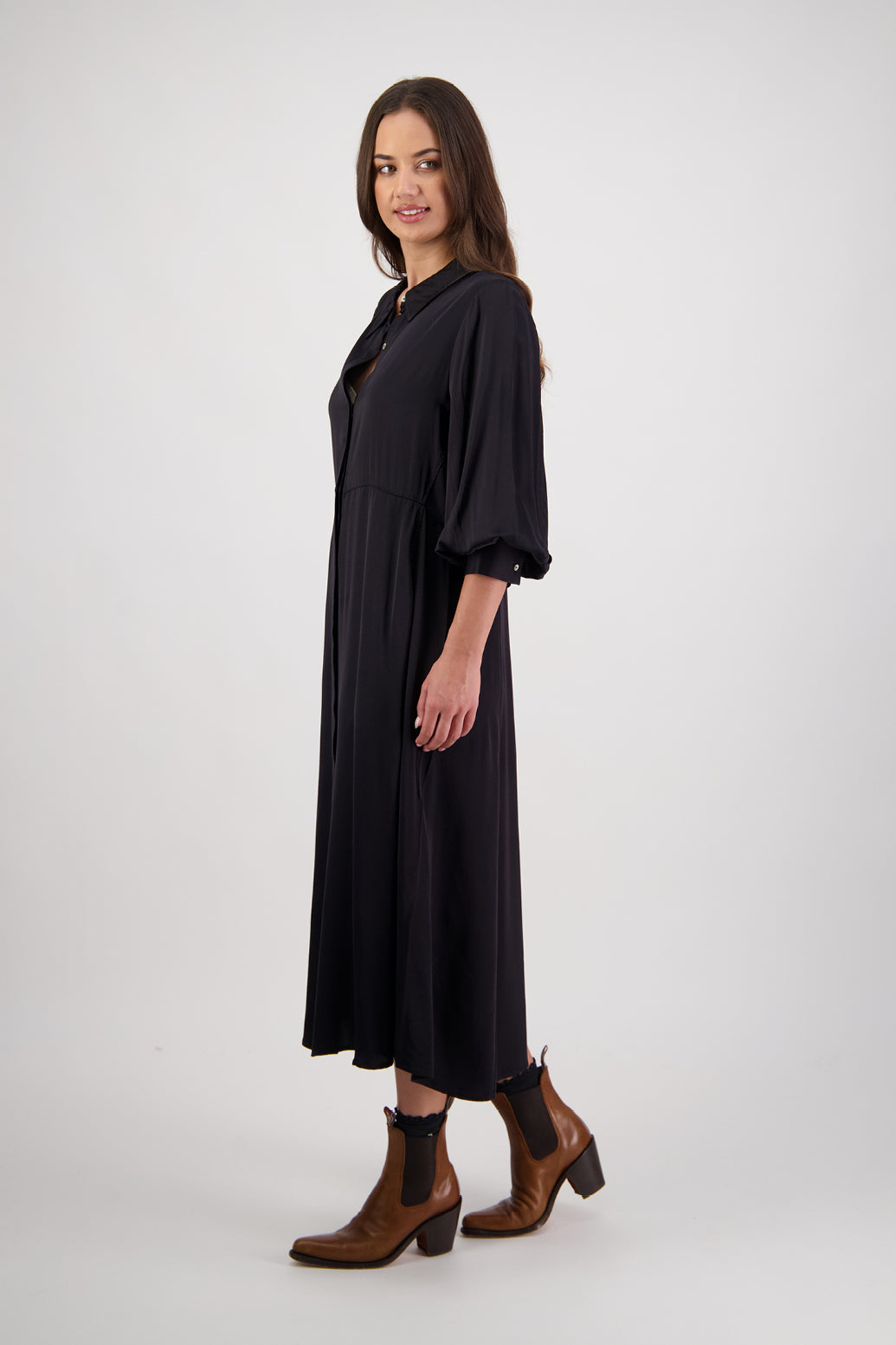 Hollie Black Shirt Dress, Briarwood NZ