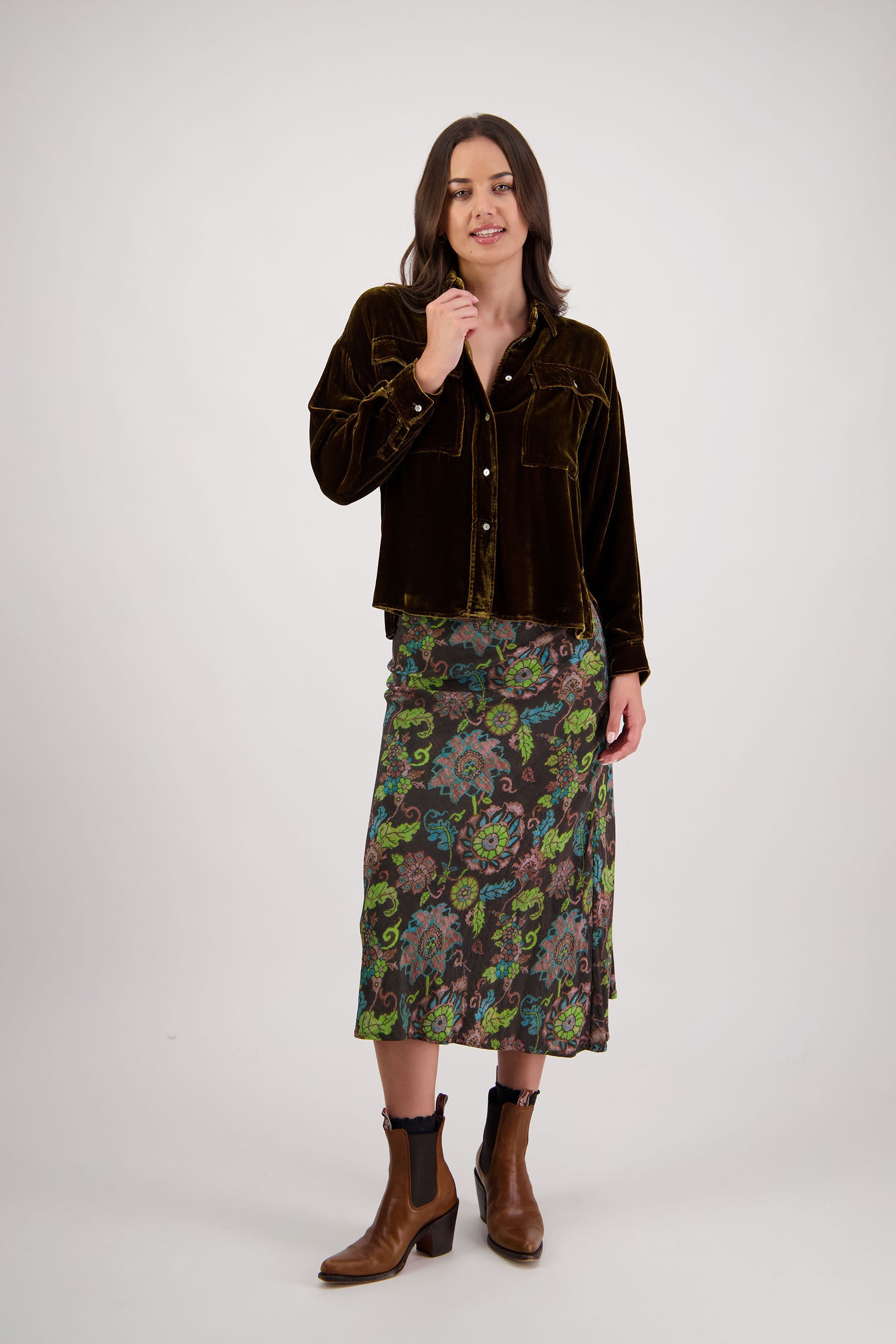 Ridge Tan Velvet Shirt