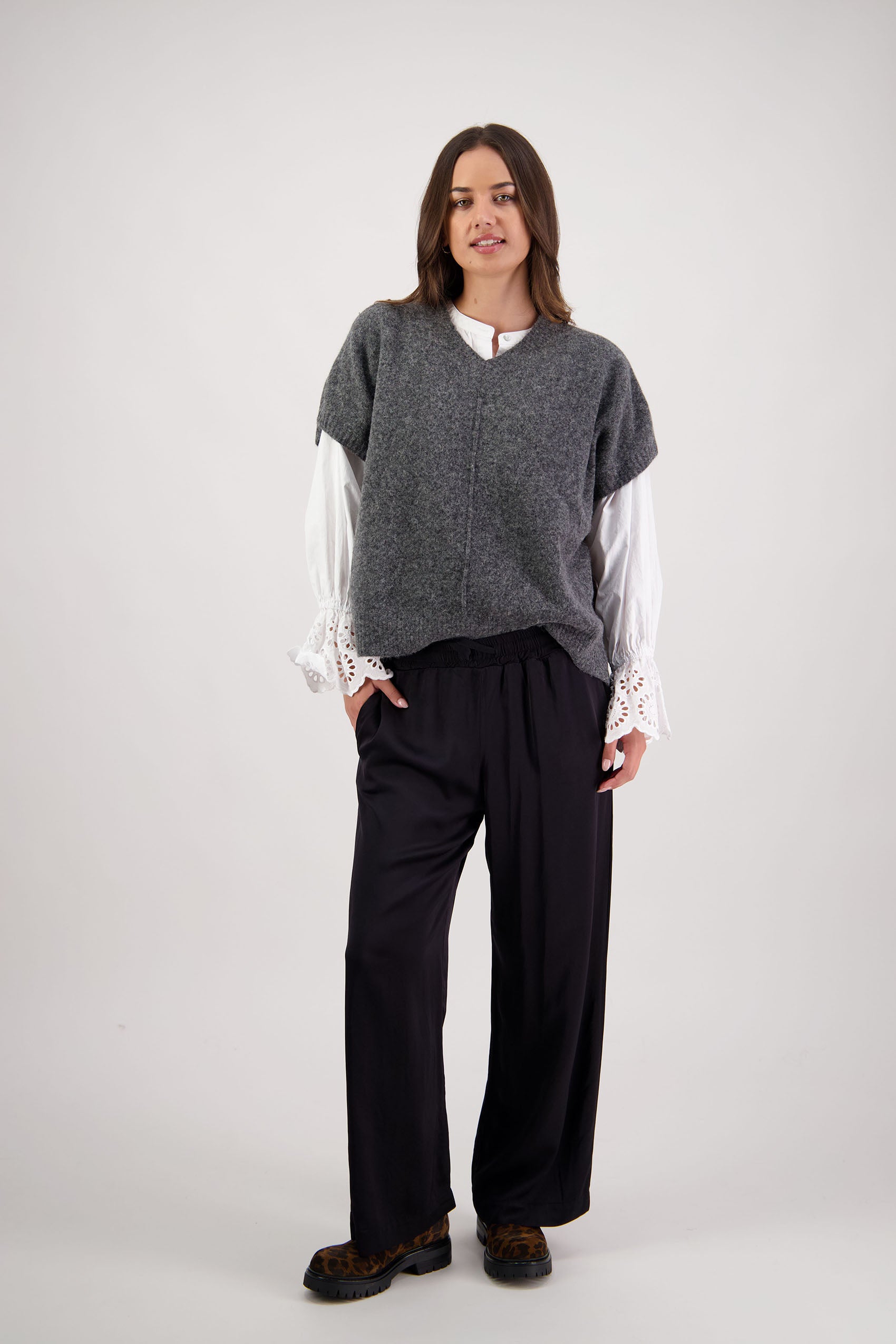 Fredrik Charcoal Knit Vest