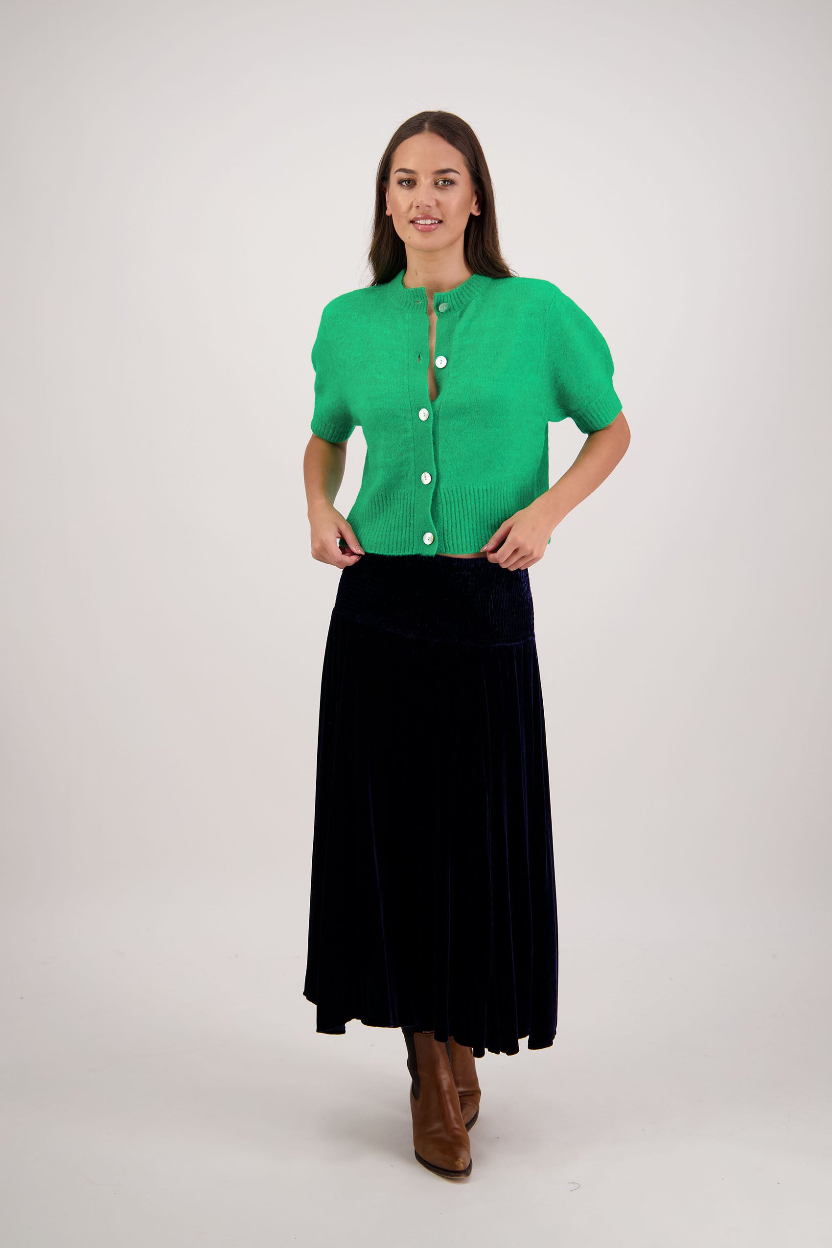 Fancy Green Knit Cardigan