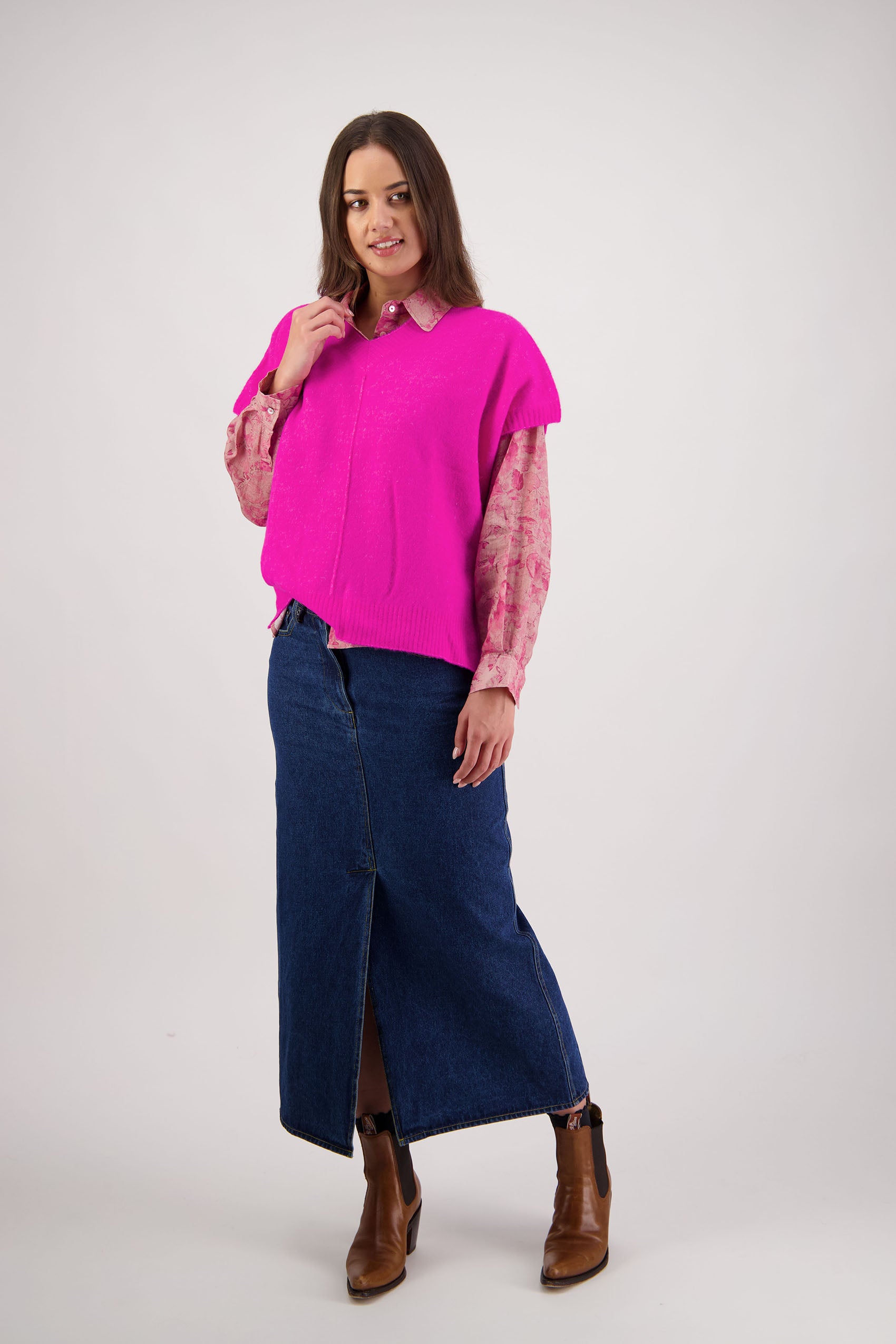 Fredrik Pink Knit Vest