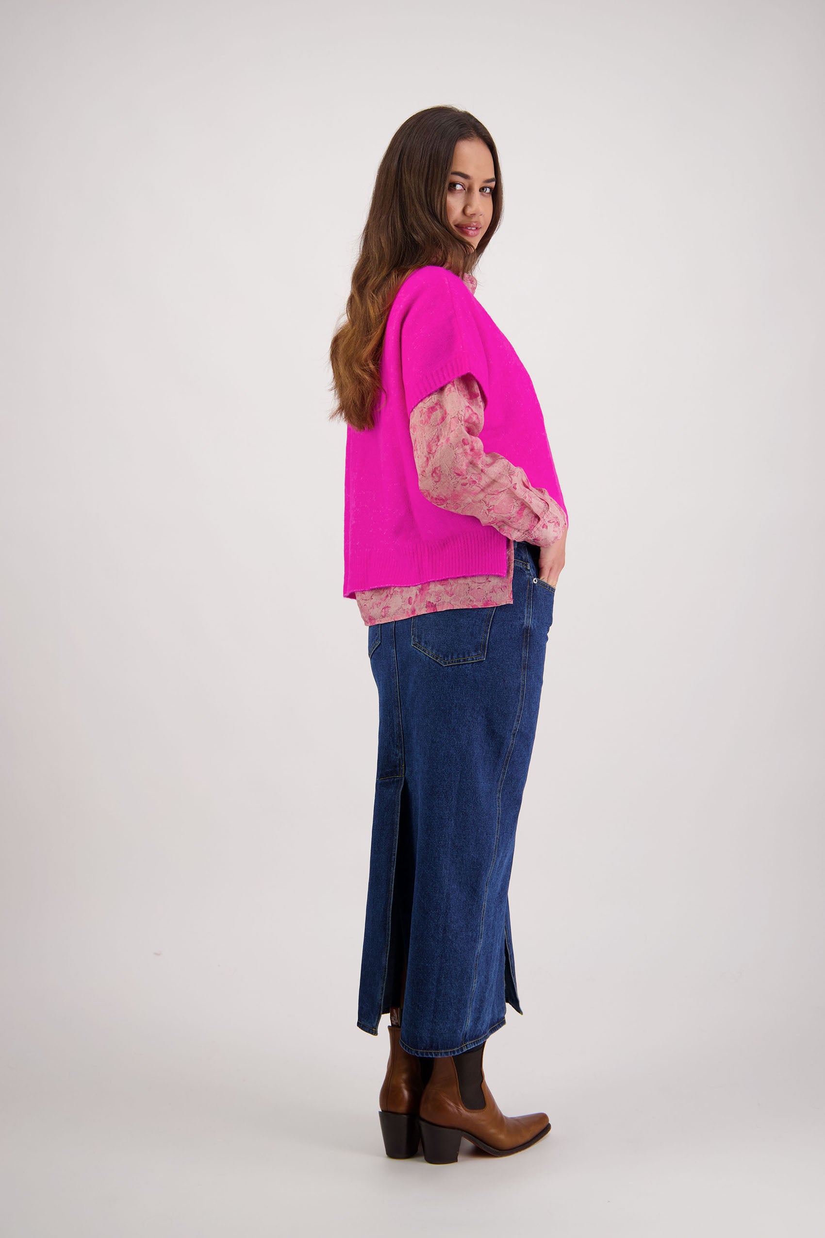 Fredrik Pink Knit Vest