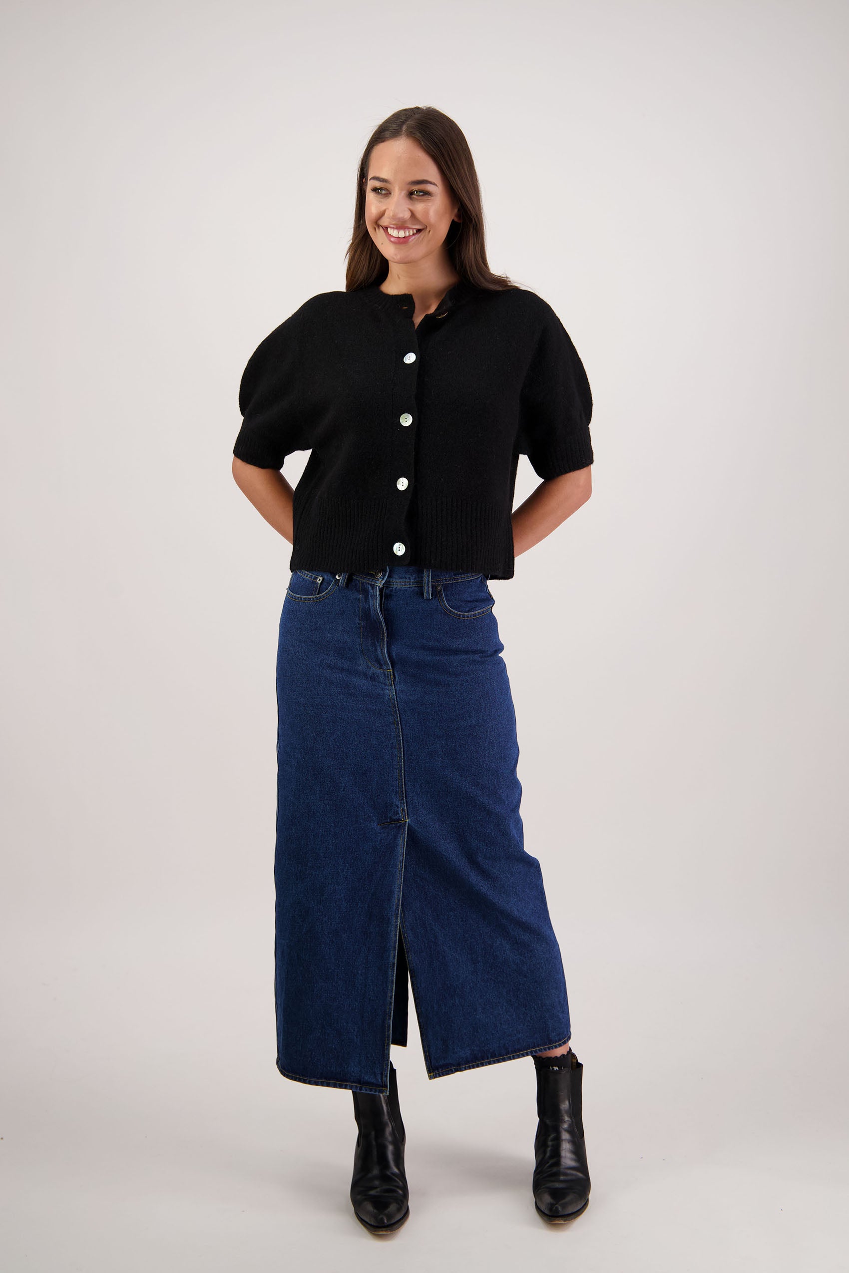 Fancy Black Knit Cardigan