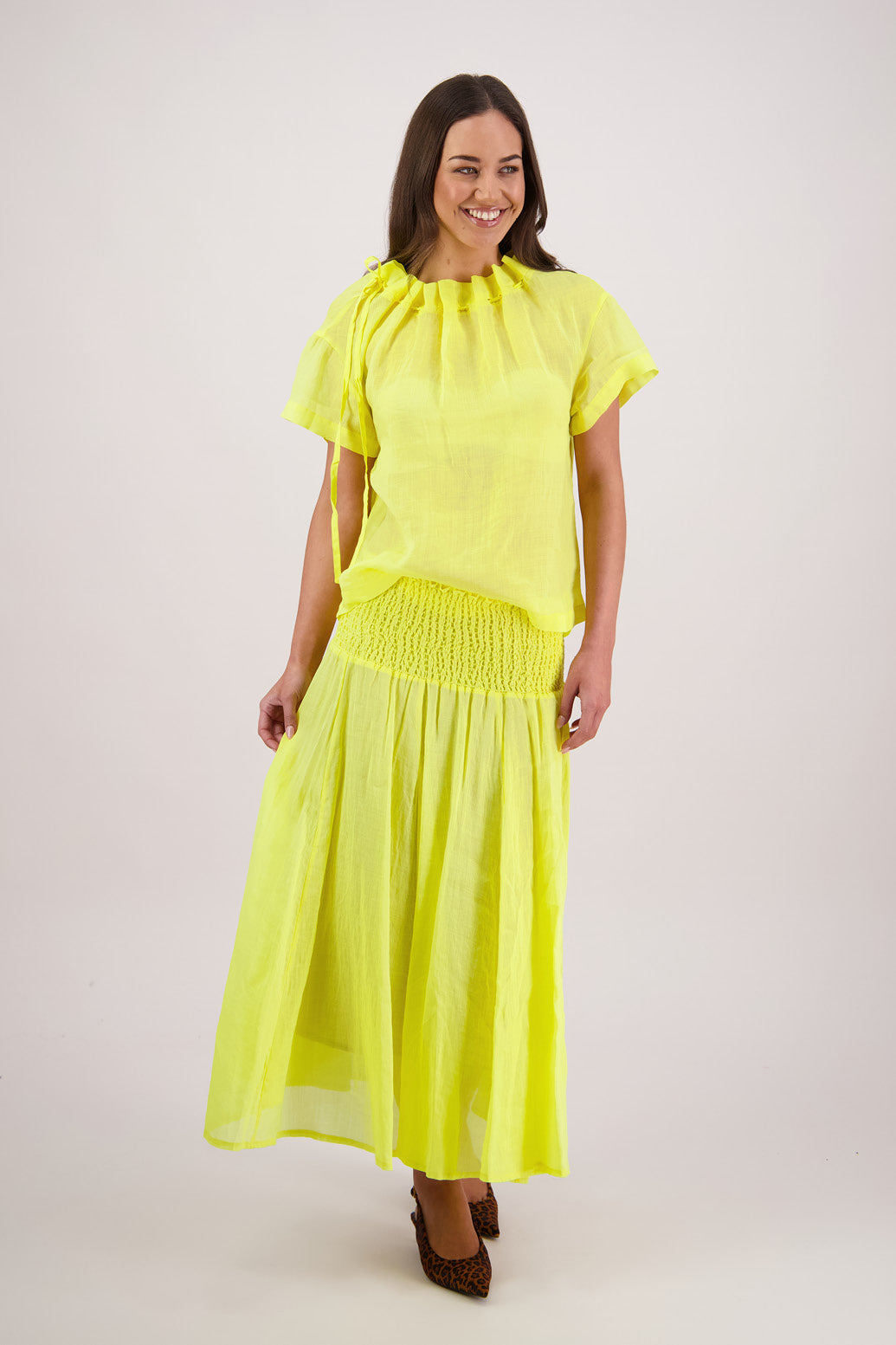 Taffy Yellow Ramie Top
