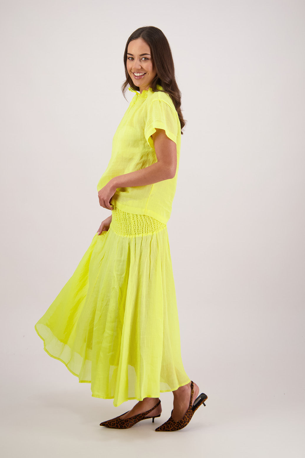 Pandora Yellow Ramie Skirt