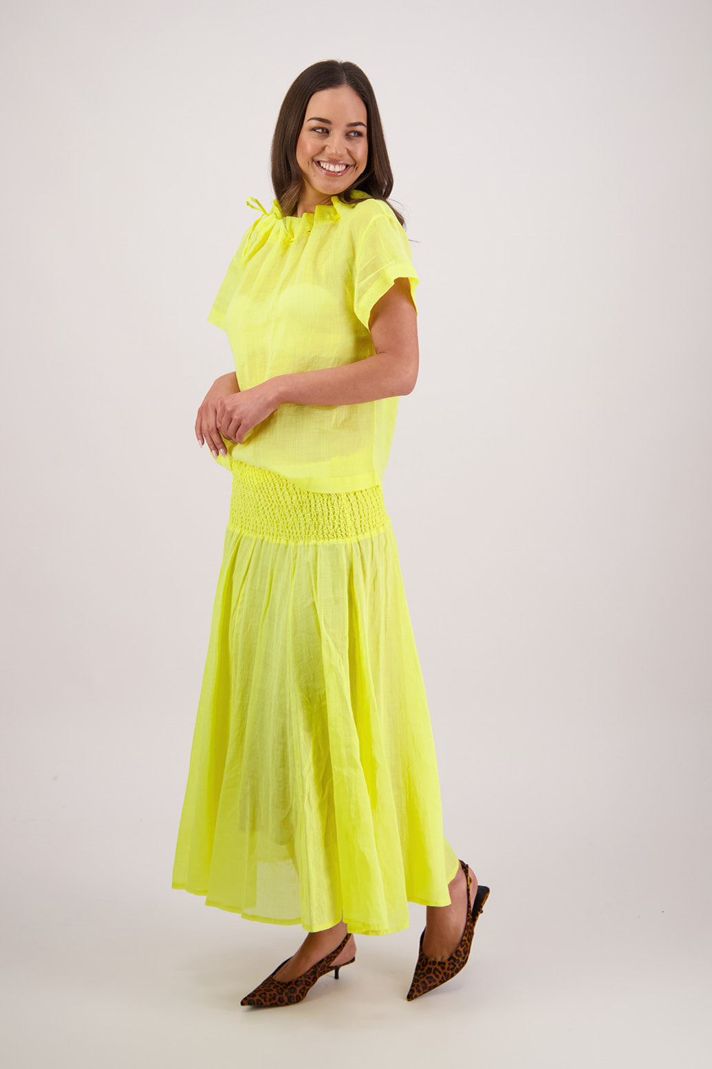 Taffy Yellow Ramie Top