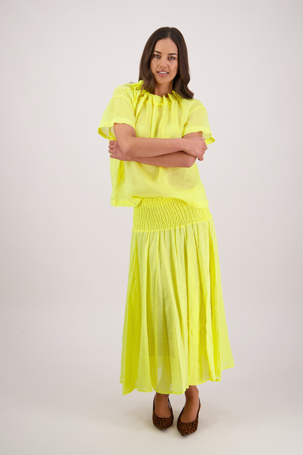 Pandora Yellow Ramie Skirt