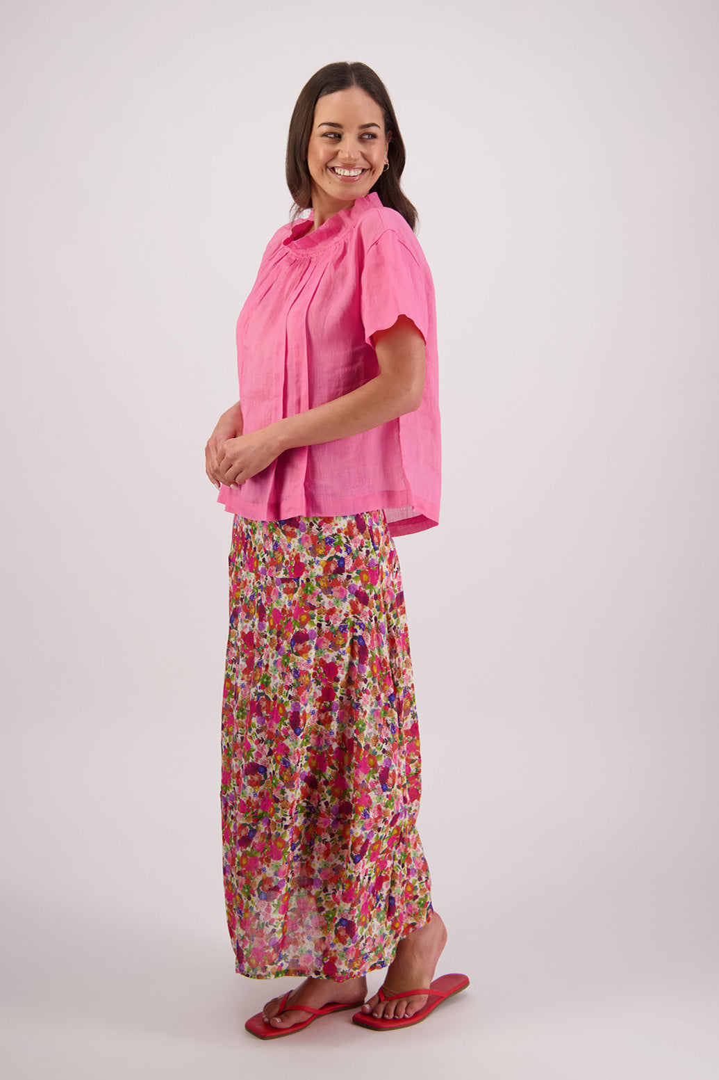 Toi Pale Pink Ramie Top