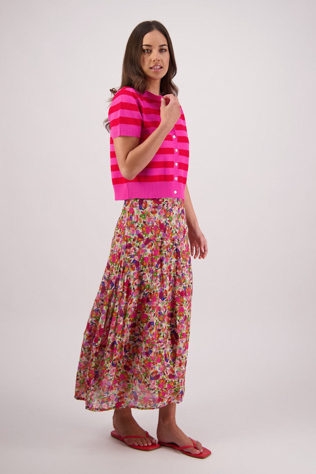Tutti Bright Floral Ramie Skirt