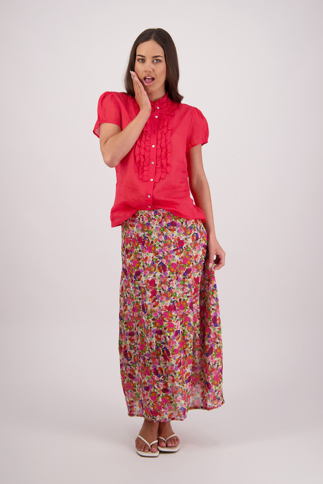 Tibby Red Ramie Shirt